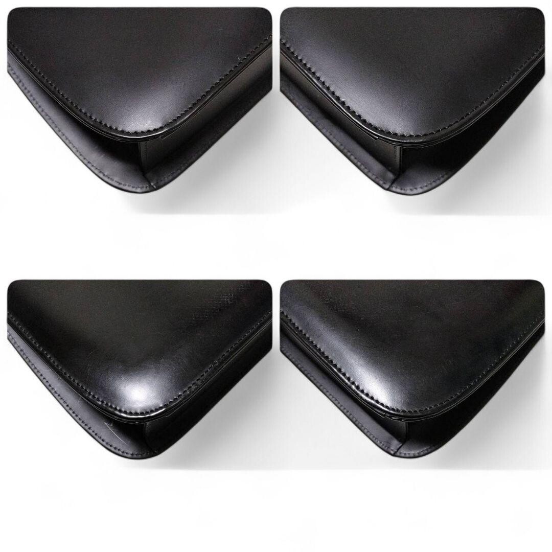 Roberta di Camerino Black Leather 2Way Chain Shoulder Bag Formal Top Handle