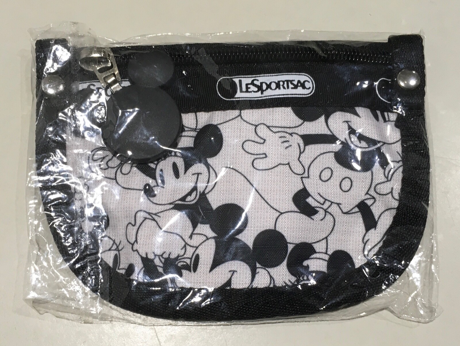 LeSportsac ID Card Case w/ Key Chain 3.5×5” Disney Mickey Minnie Mouse NWOT
