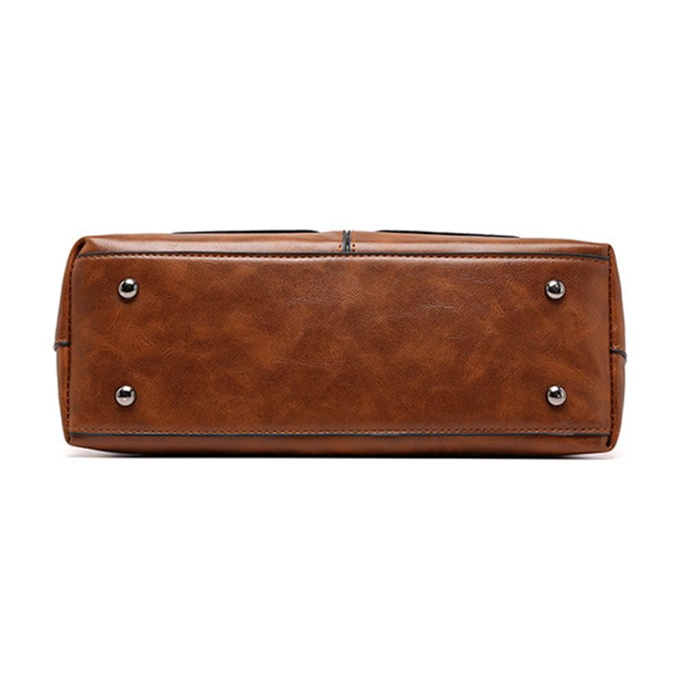PU Leather Tote Bag Large Capacity Handbag Vintage Shoulder Bag Women