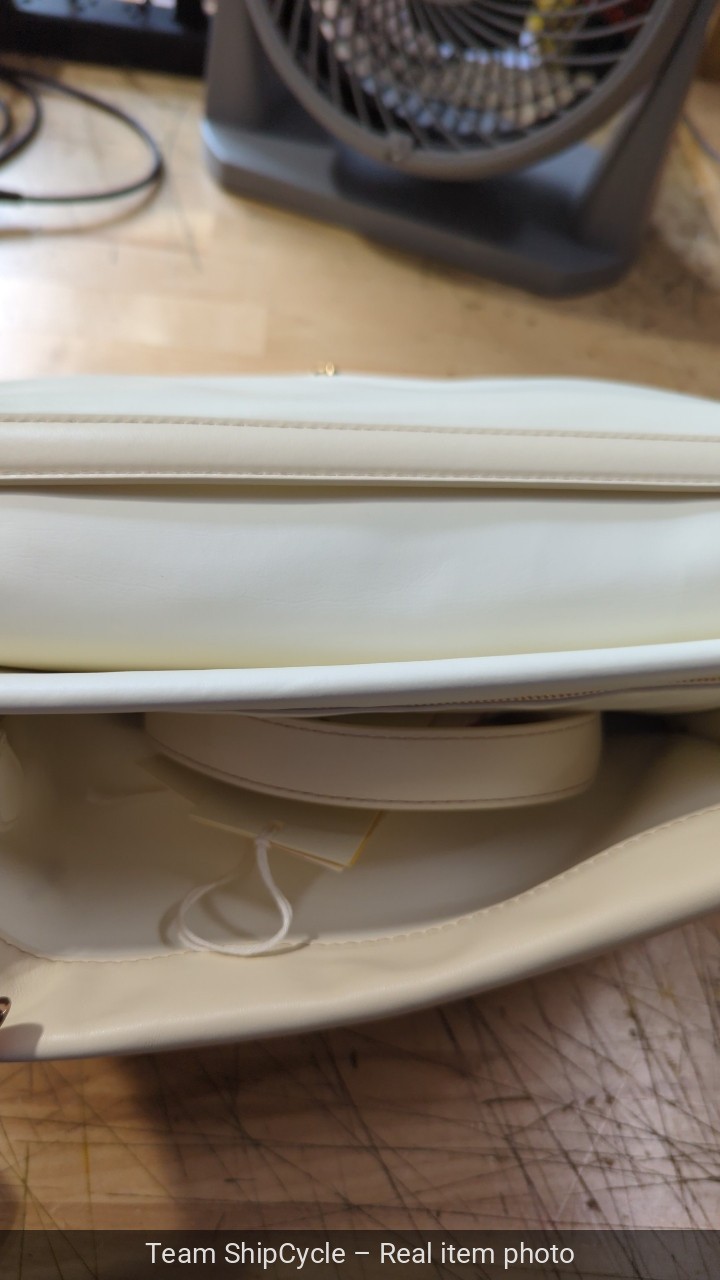 Marni NWD Prisma Foldover Shoulder Bag Purse in Solid Ivory Leather G2U