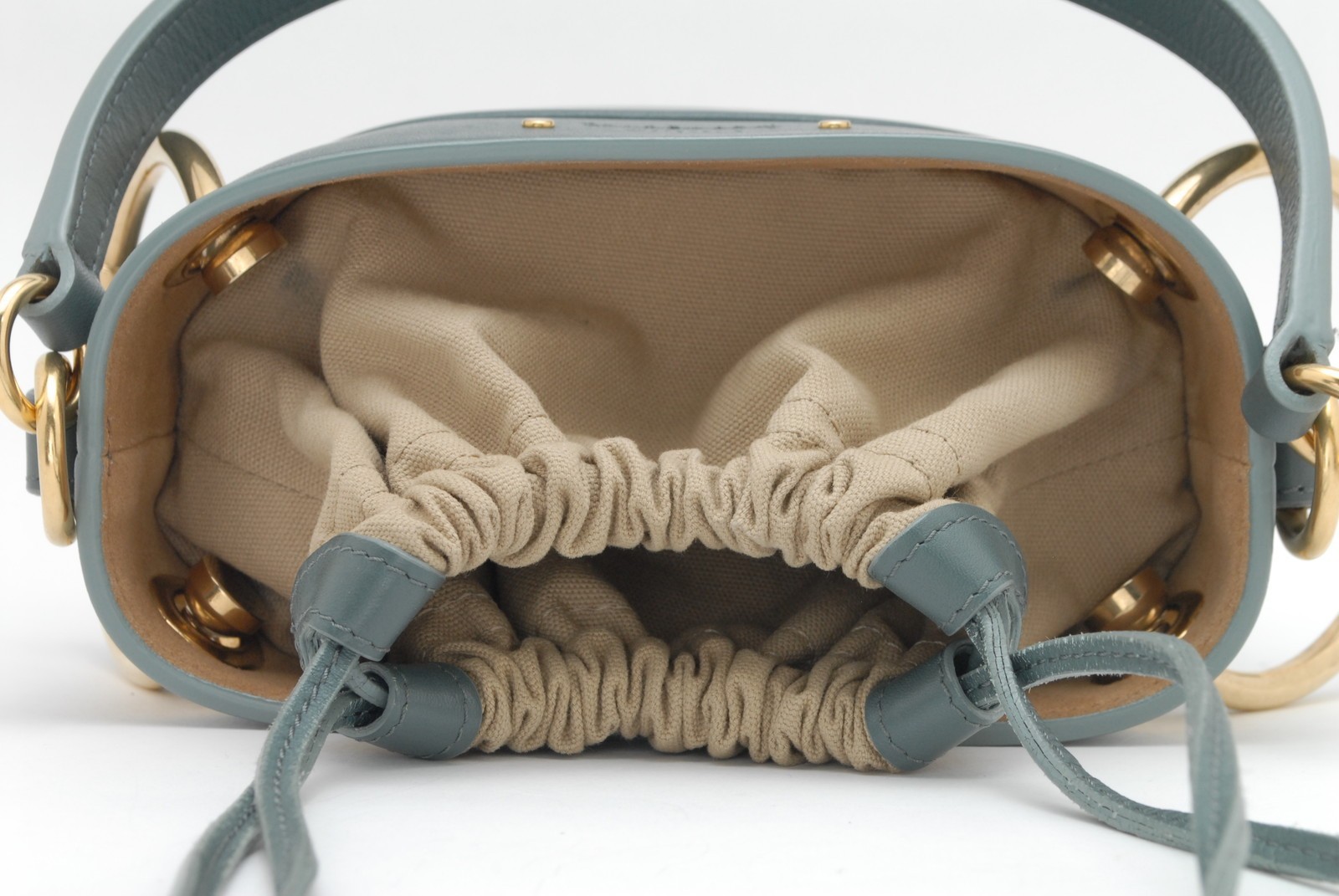 Chloe Roy Mini Bucket Hand Shoulder Bag leather Cloudy Blue