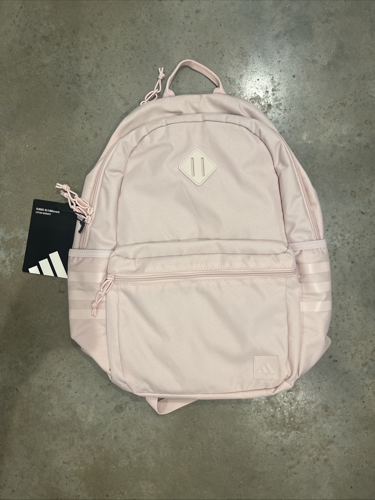 Adidas Classic 3S 5 Girls School Backpack Fits 16″ Laptop Sandy Pink Onix Gray