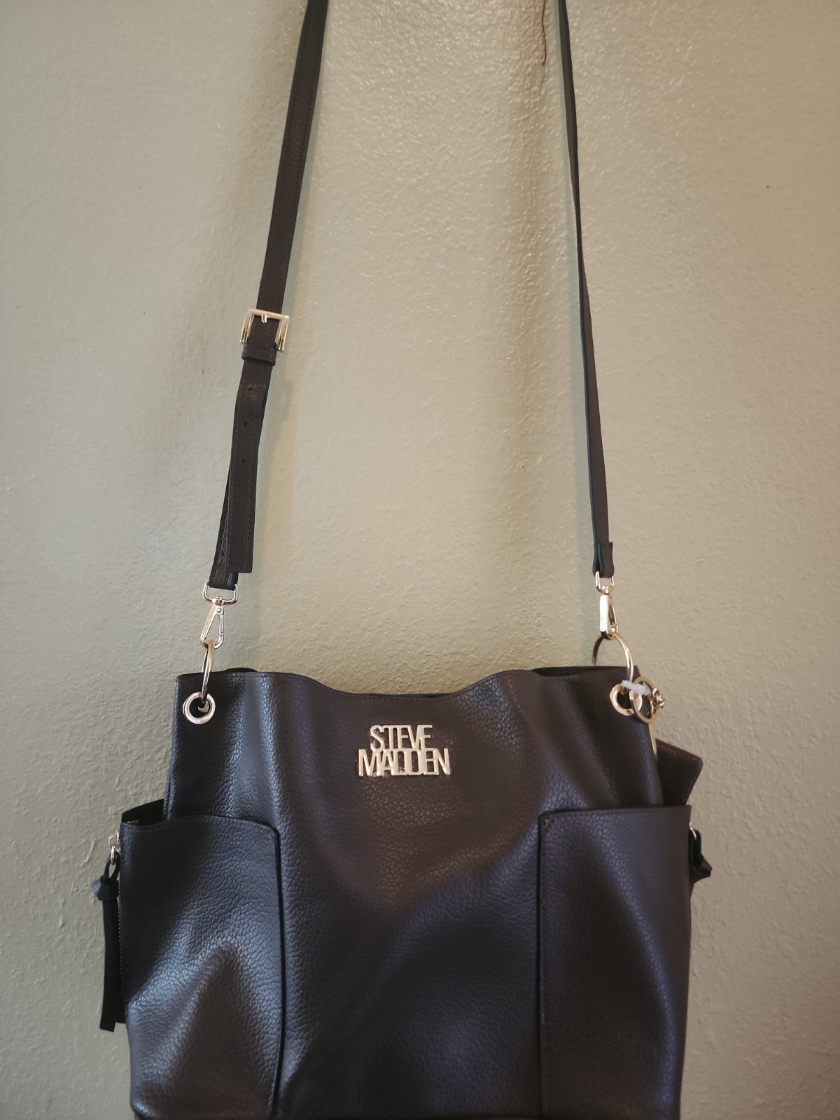 Steve Madden Brown Shoulder/Crossbody Tote Satchel w/Coin Pouch 10.5″ Tall x 14″