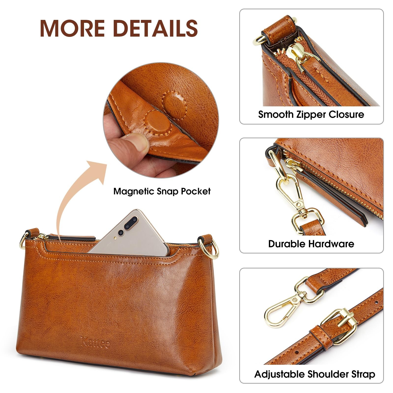 Kattee Leather Crossbody Bags for Women Trendy, Small Shoulder Purses and Han…