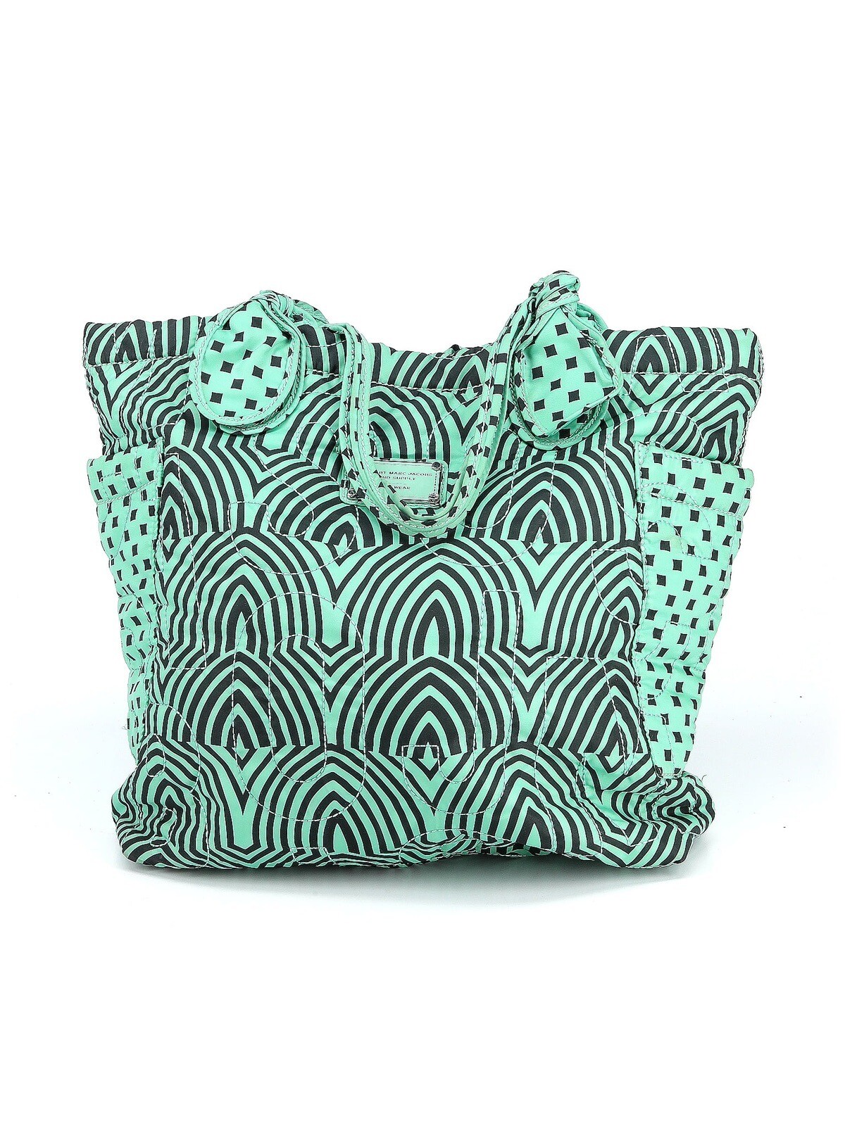 Marc Jacobs Signature Nylon Tate Tote Teal Green Bag – Large