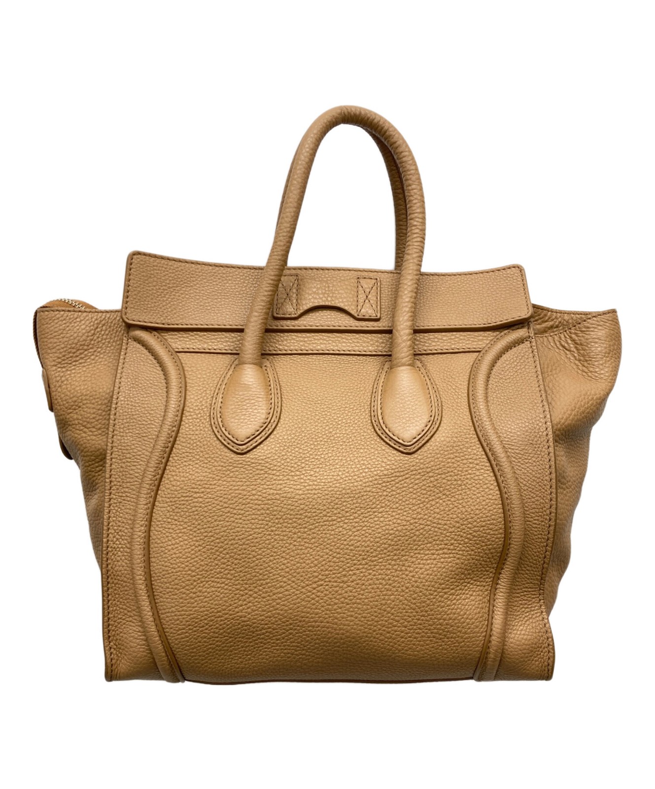 Celine Luggage Mini Shopper Handbag Brown Leather Women Used Authentic