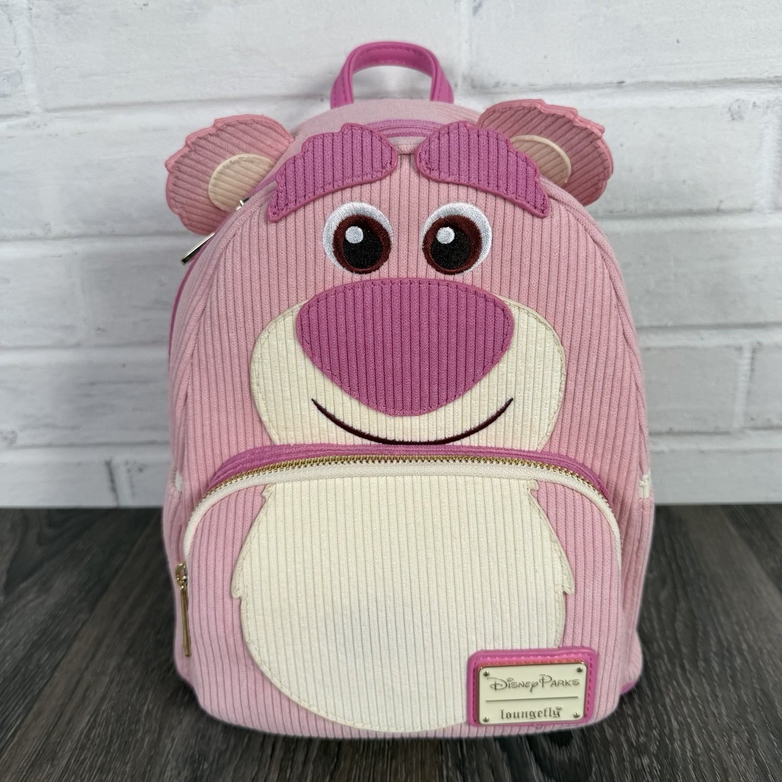 Loungefly Disney Parks Toy Story Lotso Mini Backpack Corduroy Strawberry Scented