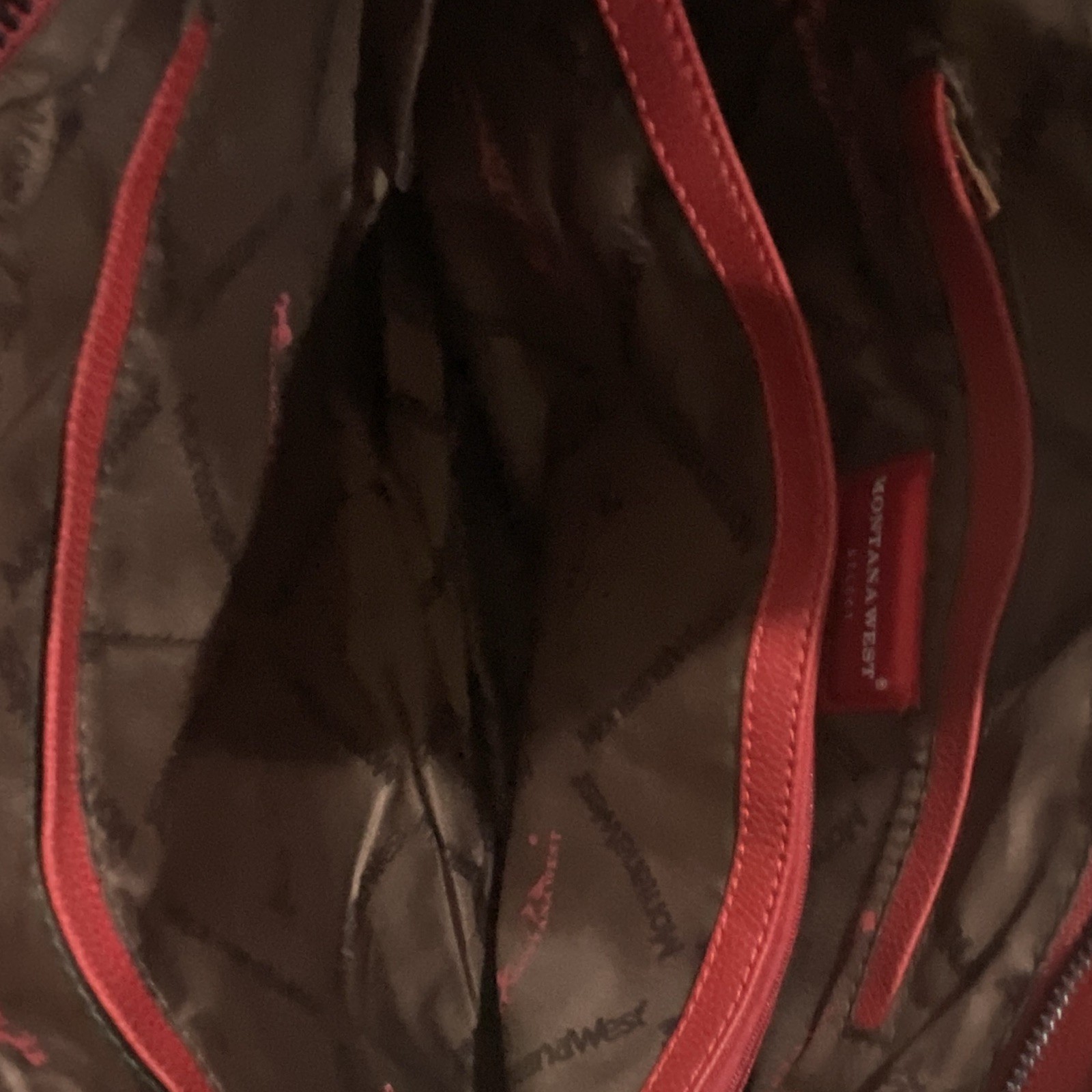 Montana West Red Solid conceal carry tote Zip Closure Gold Hardware Tassel