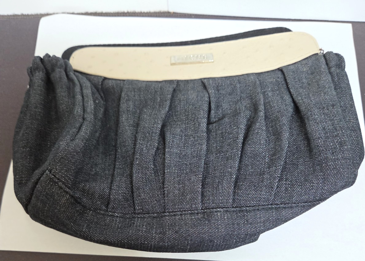 Miche Classic Denim And Faux Leather Ostrich Print PETITE Purse Shell