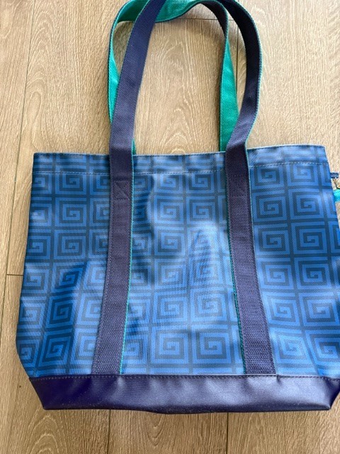 NEW with Tags Jonathan Adler x Michaels Greek Key Mahjong Tote Bag Blue