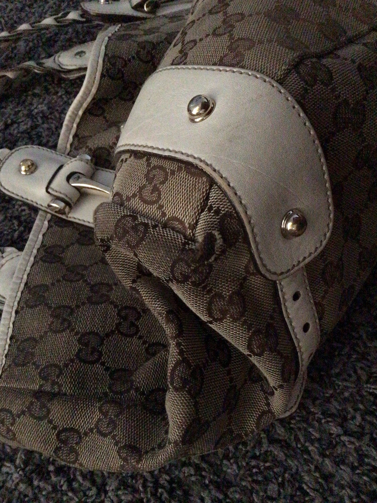 Gucci Pelham Shoulder Bag Medium Brown GG Web Canvas