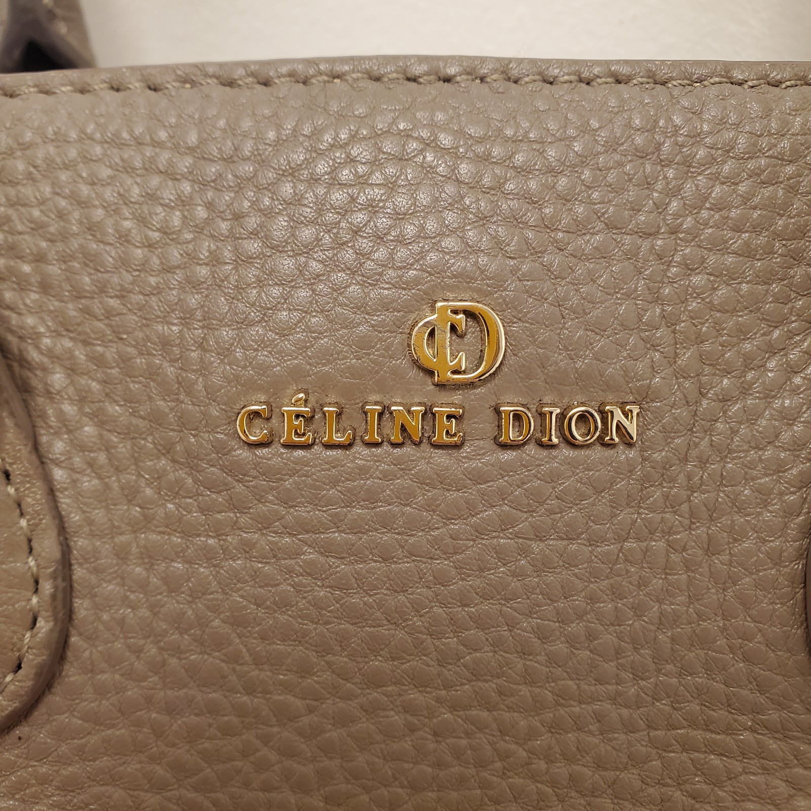 Celine Dion Brown/ Grey Satchel Top Handle Tote Handbag Purse Missing Strap