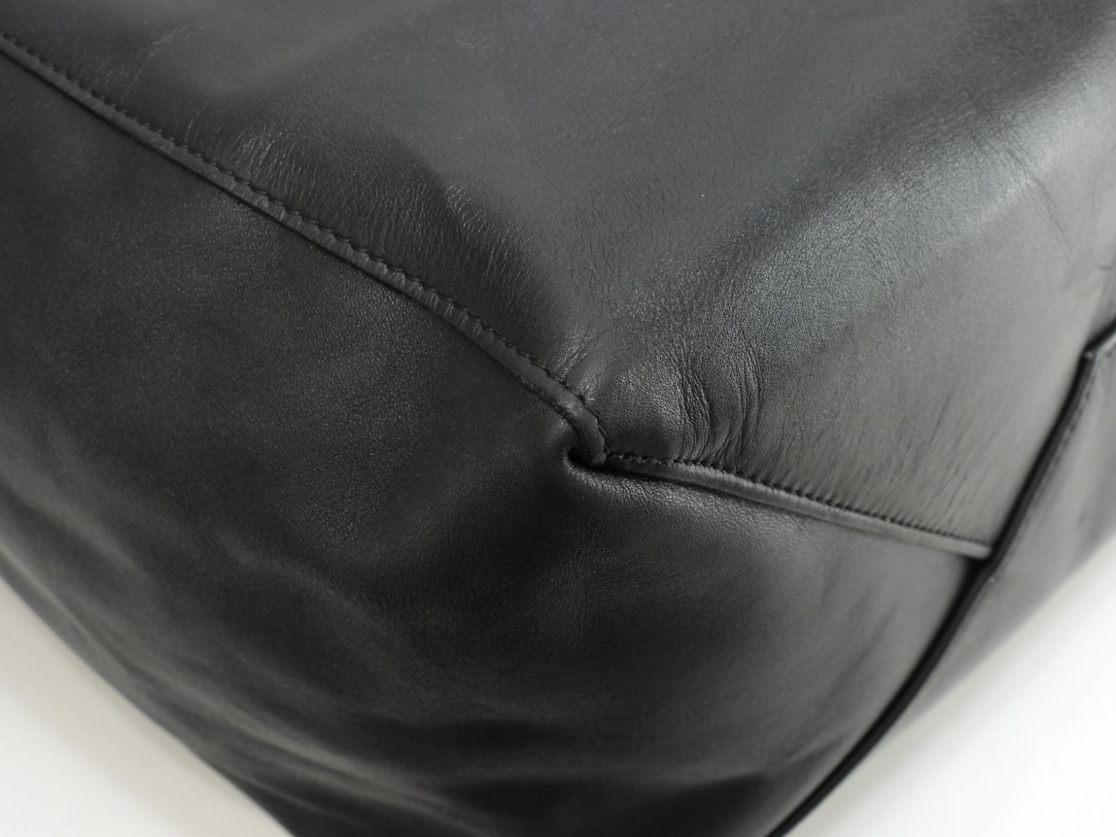 CELINE Cabas Horizontal Tote Bag Black Smooth Sheepskin Leather Gold Tone Zip