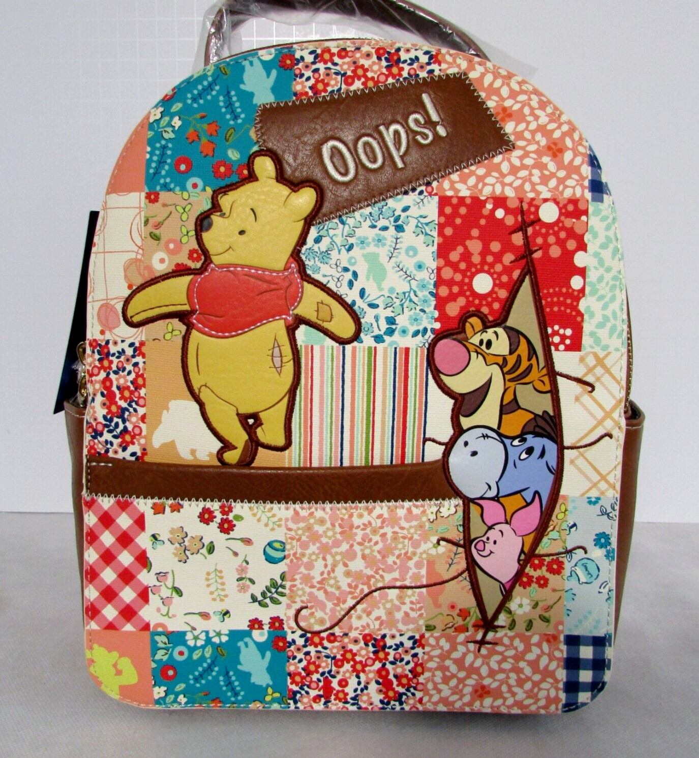 Danielle Nicole Disney Winnie the Pooh OOPS Mini Backpack Patchwork & GIFT NWT