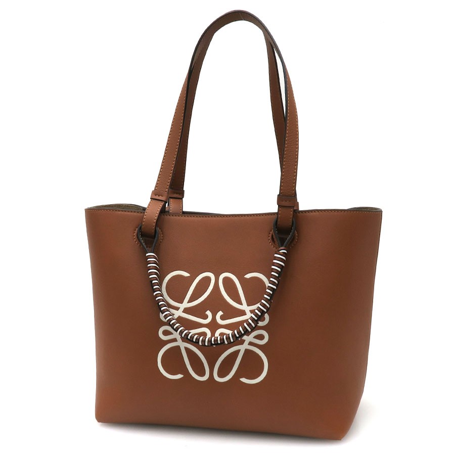 Loewe Anagram Tote Small A717S72X11 Calfskin Leather Brown Tote Bag #SAB15175