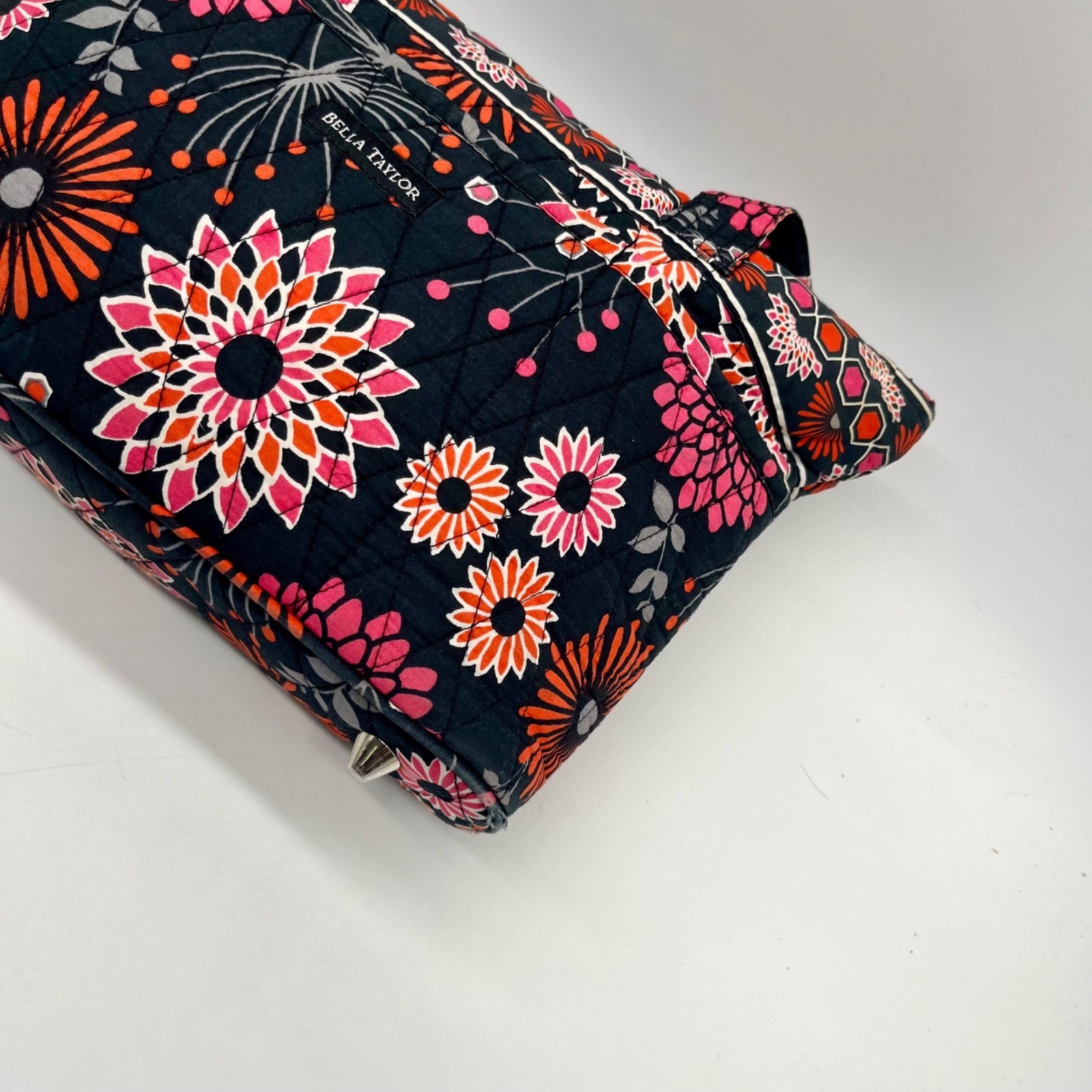 Bella Taylor Black Floral Print Fabric Shoulder Bag