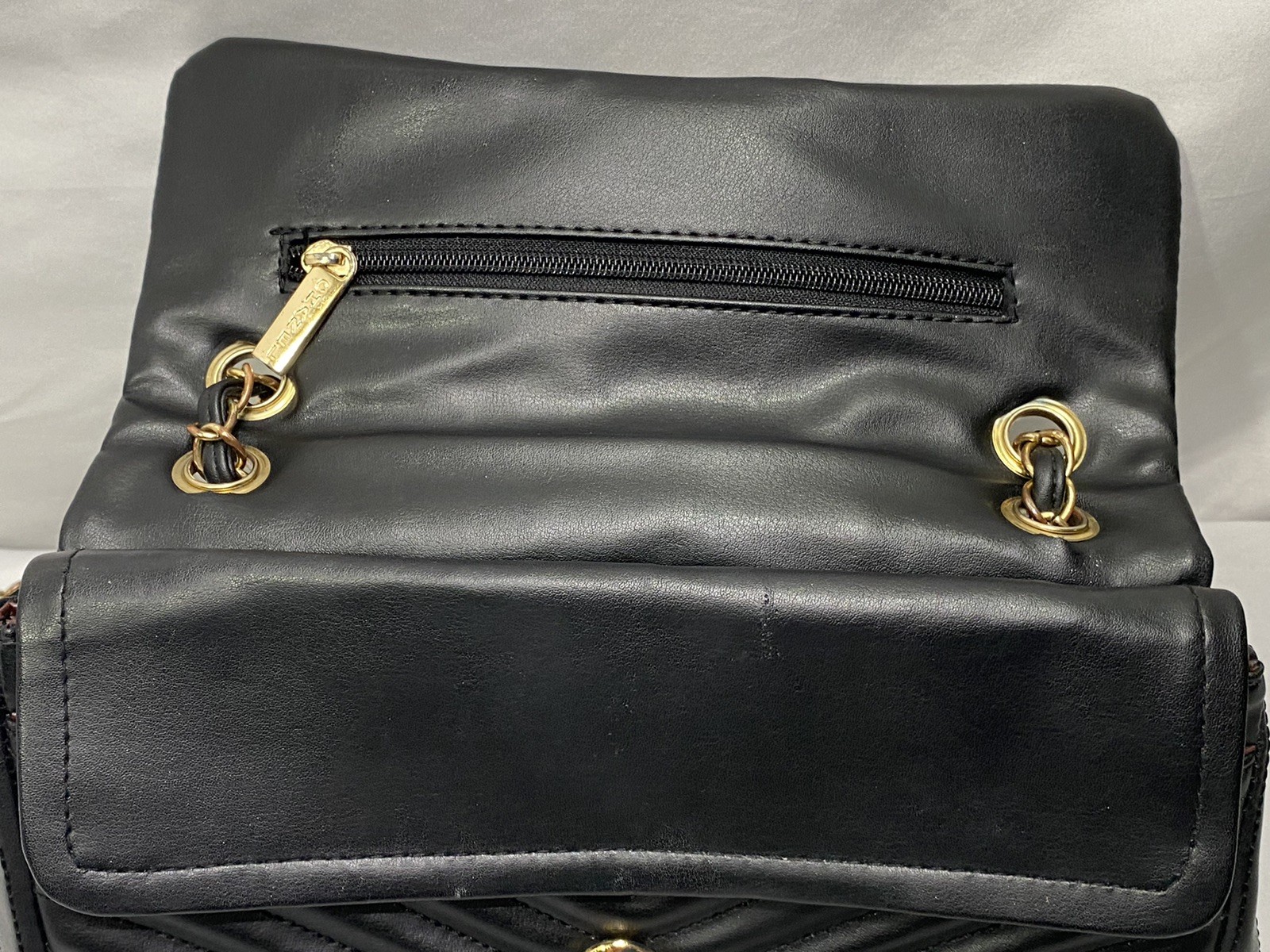 Chanel Classic Flap Jumbo Chain Shoulder Bag Black Gold Chevron