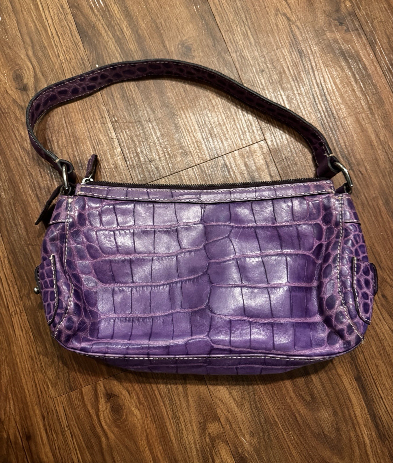 Vintage Dooney & Bourke The Nile Collection Pocket Zip Top Grape Excellent Cond