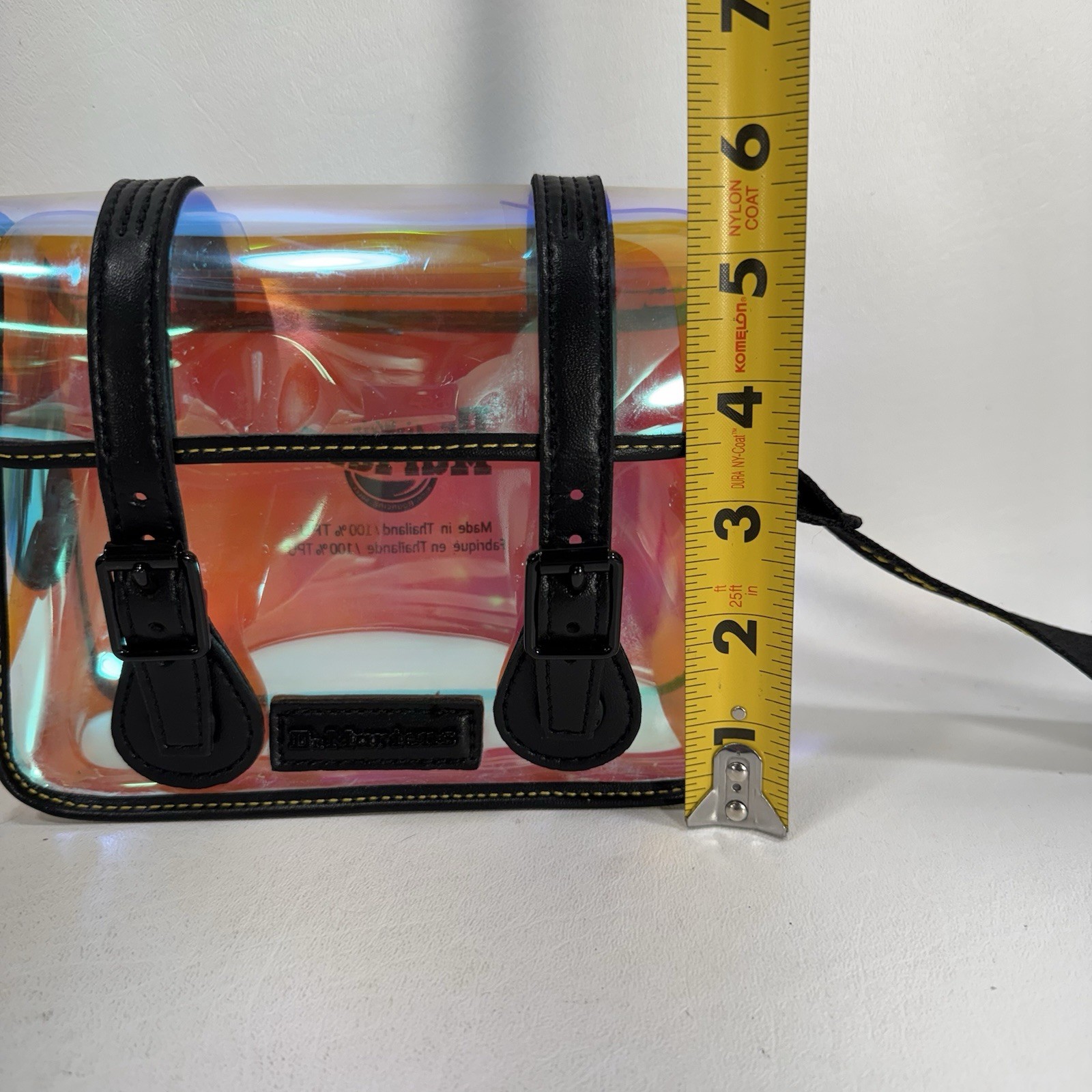 Dr. Martens 7 Inch Mini Transparent Iridescent TPU Satchel Crossbody Bag