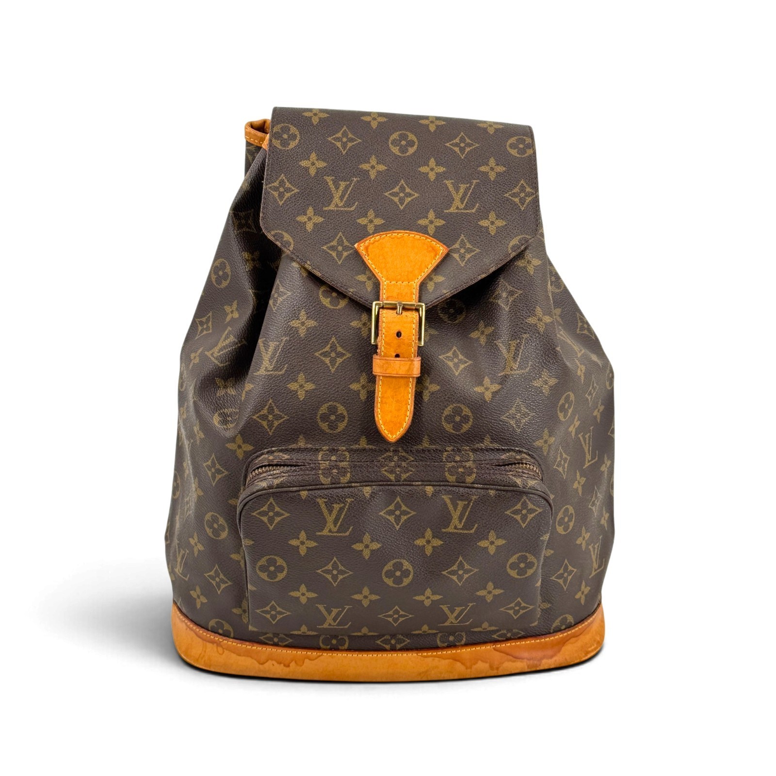 LOUIS VUITTON Montsouris GM Monogram Canvas Backpack Brown M51135 Auth