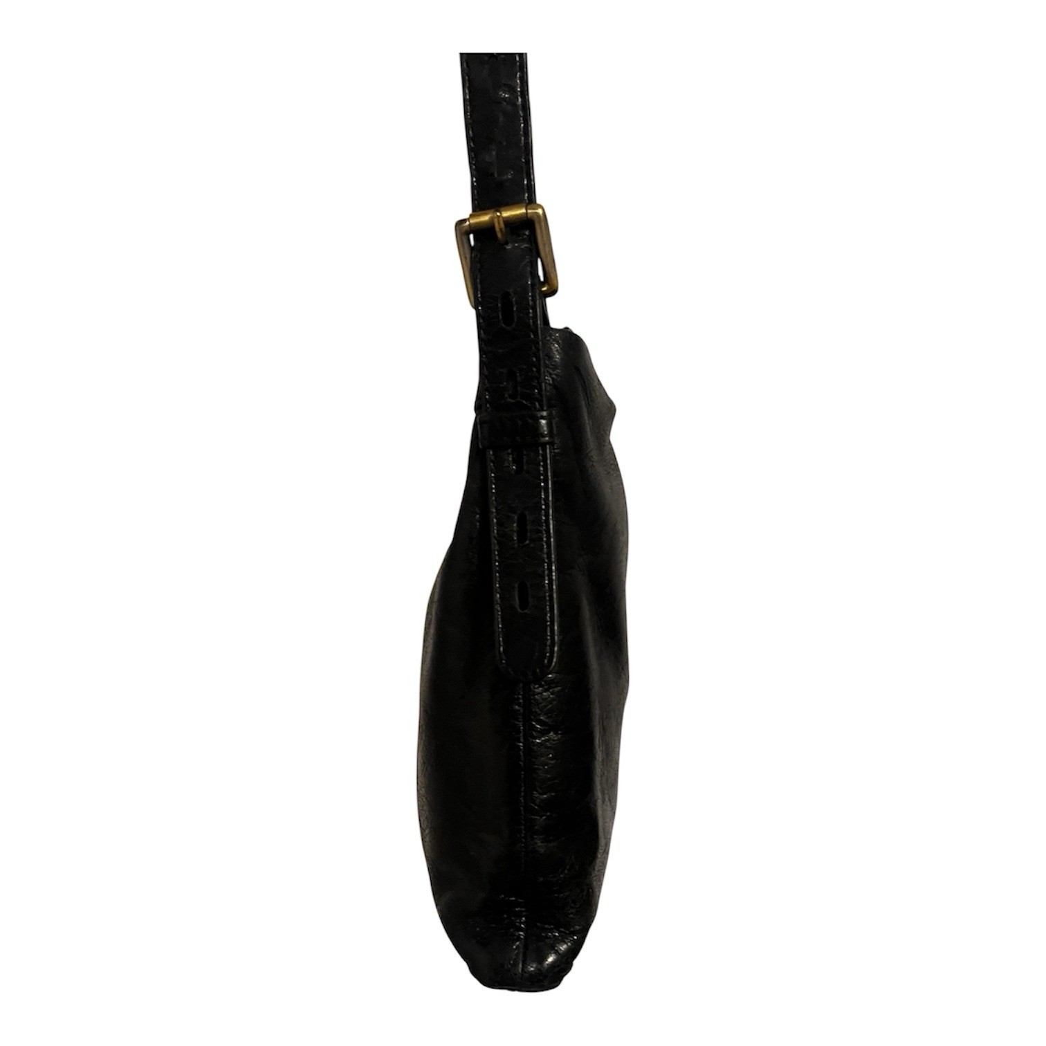 HOBO Black Leather Crossbody Bag Adjustable Strap Zip Top Organizer Purse
