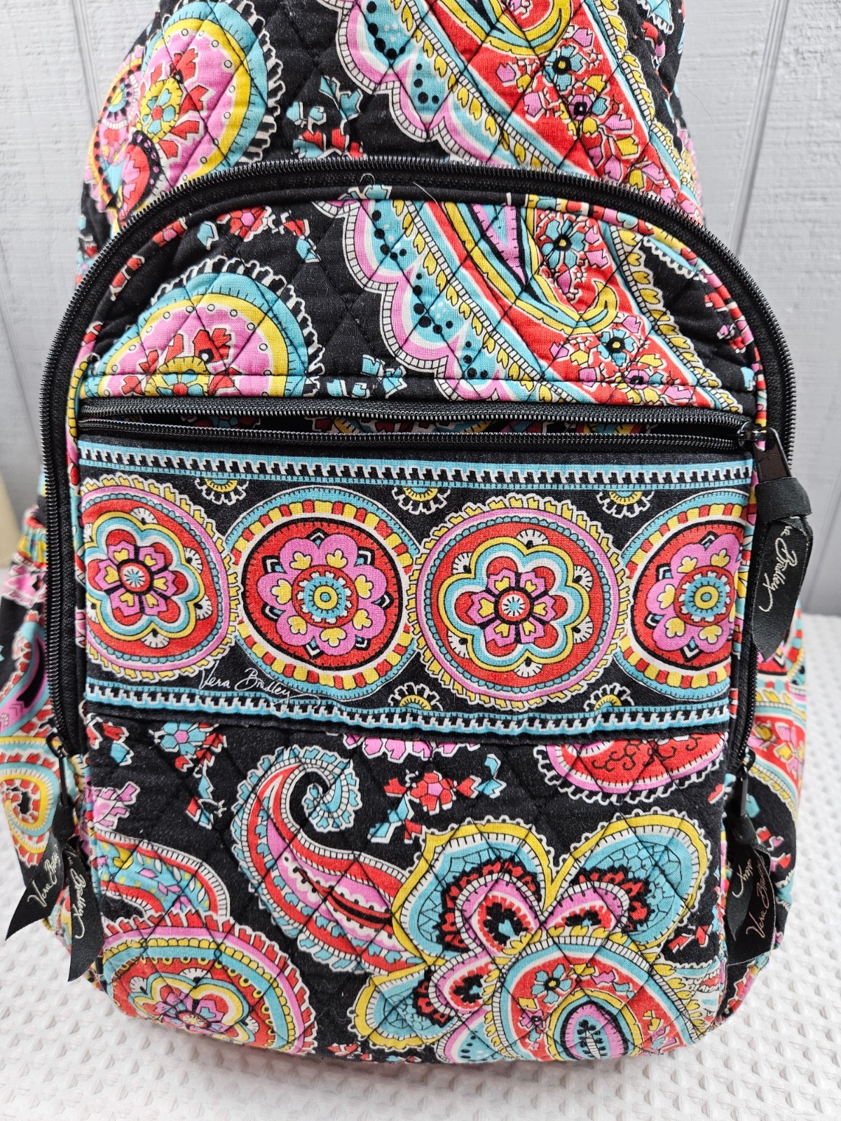 Vera Bradley Campus Backpack Quilted Parisian Paisley School Work Backpack