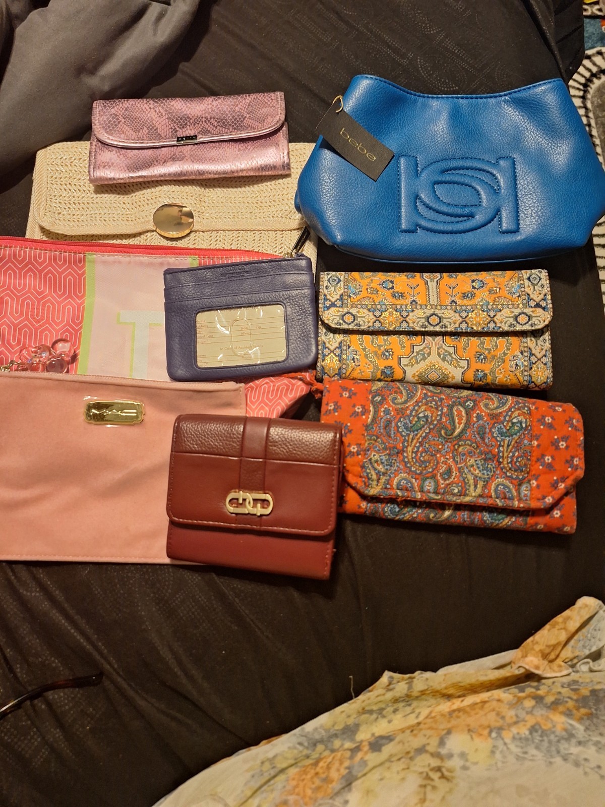 lot of 9 purses including bebe Blue Shoulder Bag Hobo Small Logo