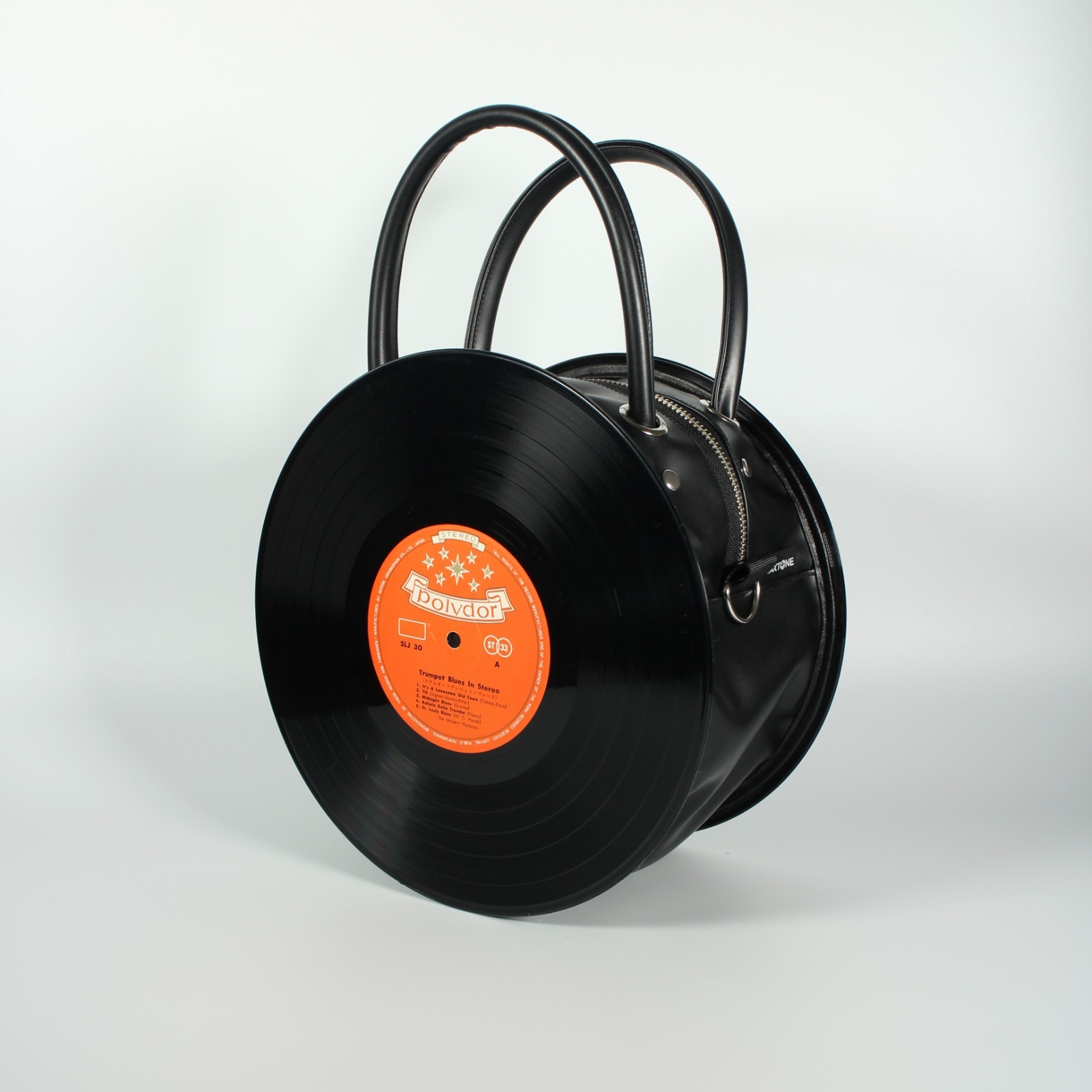 Upcycled 10-Inch Vinyl Record Handbag Spin MID Made in Japan WAXTONE