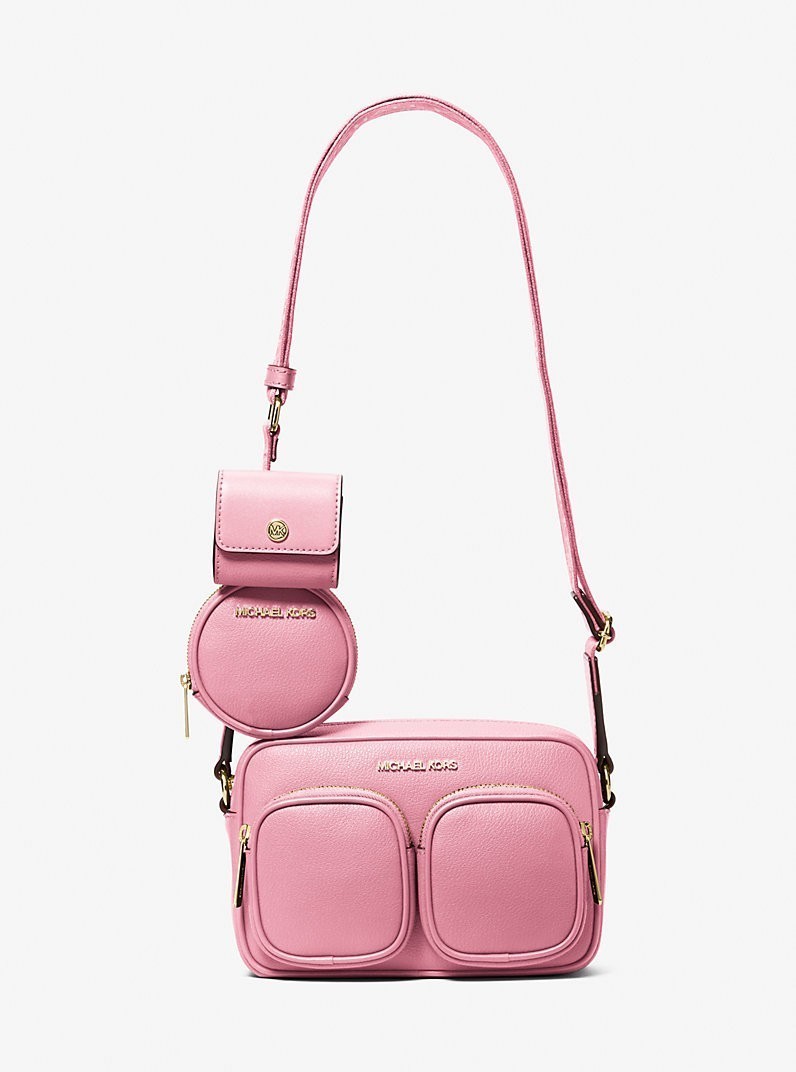 Michael Kors Jet Set 3in1 MD Crossbody with Tech Attached Leather Carnation