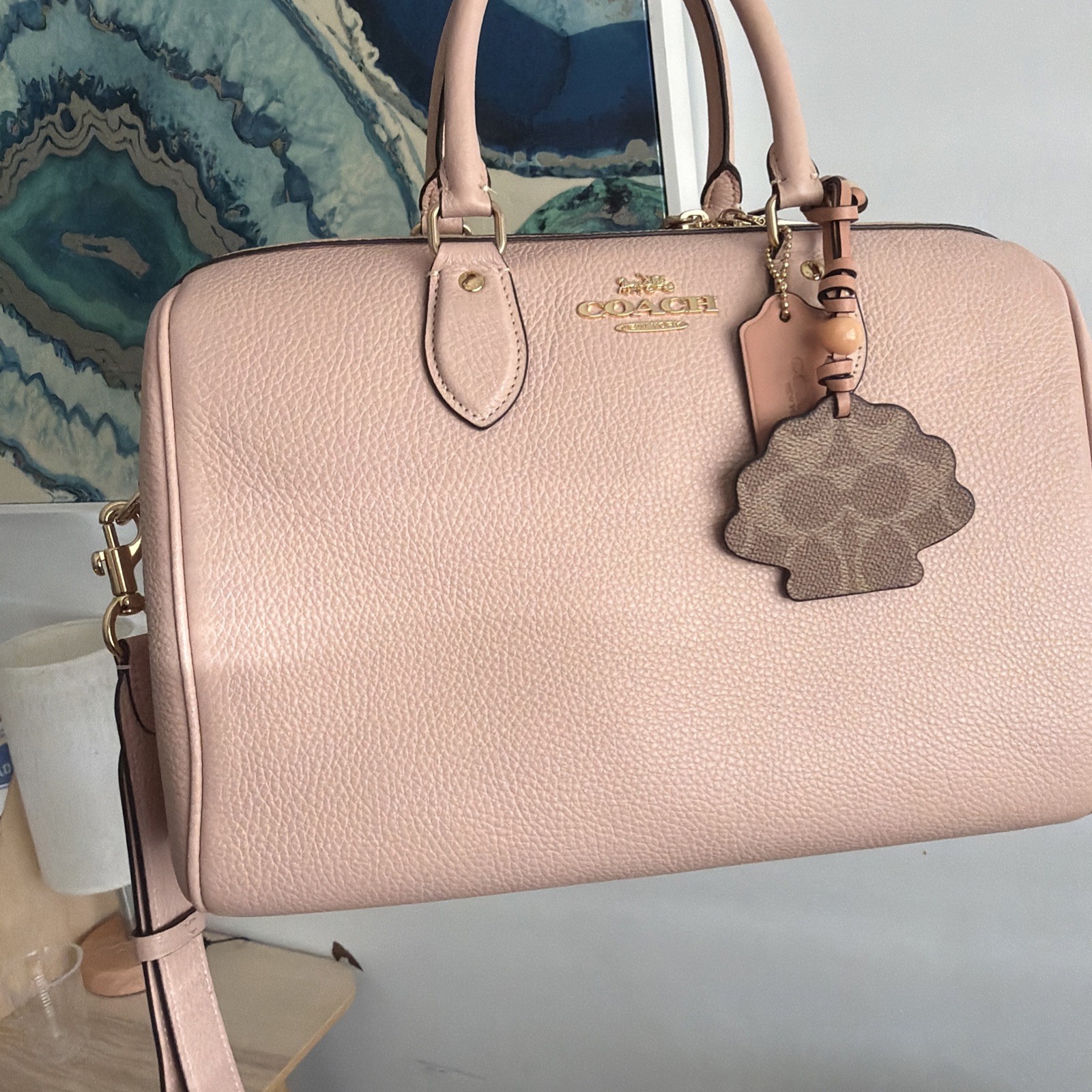 Coach Large Rowan Limited Edition Cream *SEASHELL CHARM NOT INCLUDED*
