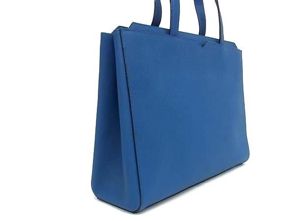 Valextra V-line Horizon Leather Tote Bag Blue FC7263