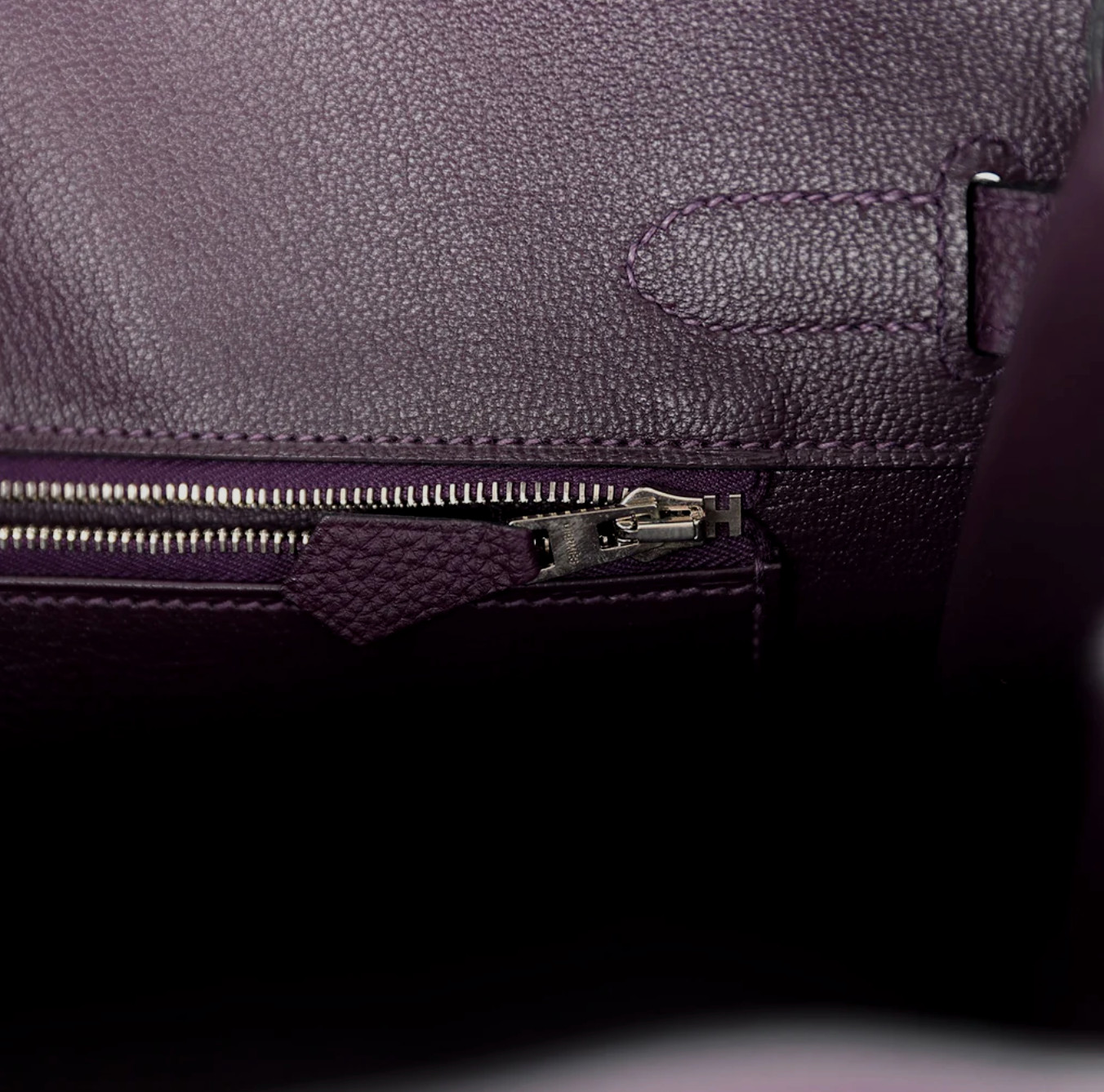 2005 Authentic Hermès Birkin 30 Raisin Togo Palladium Hardware