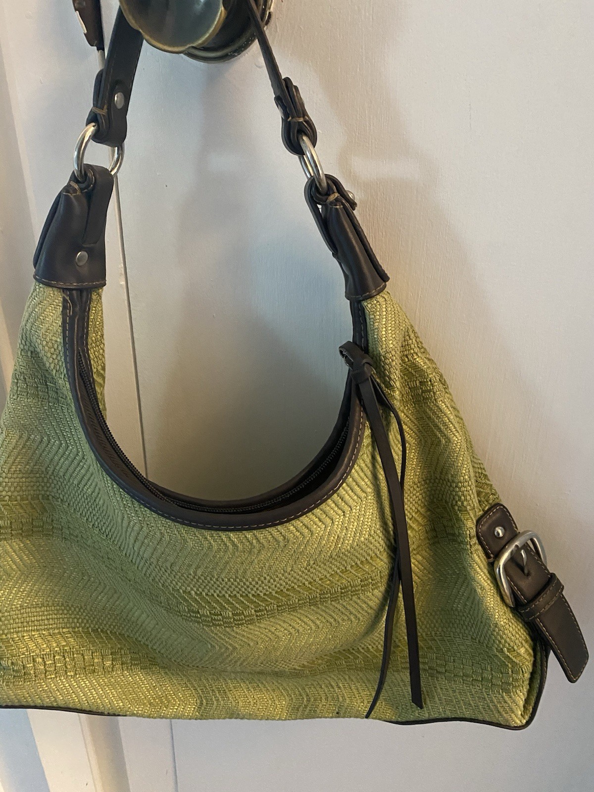 Worthington Women’s Green Brown Trim Shoulder Purse Used