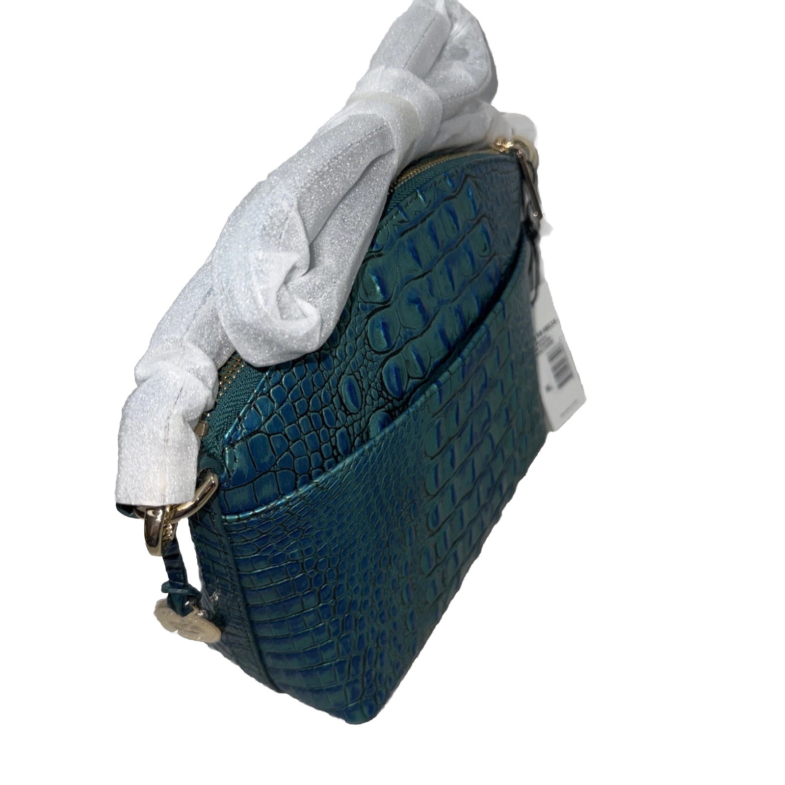 BRAHMIN Mini Duxbury Handbag Leather Shoulder Bag Teal Emerald Green NEW w/Tags