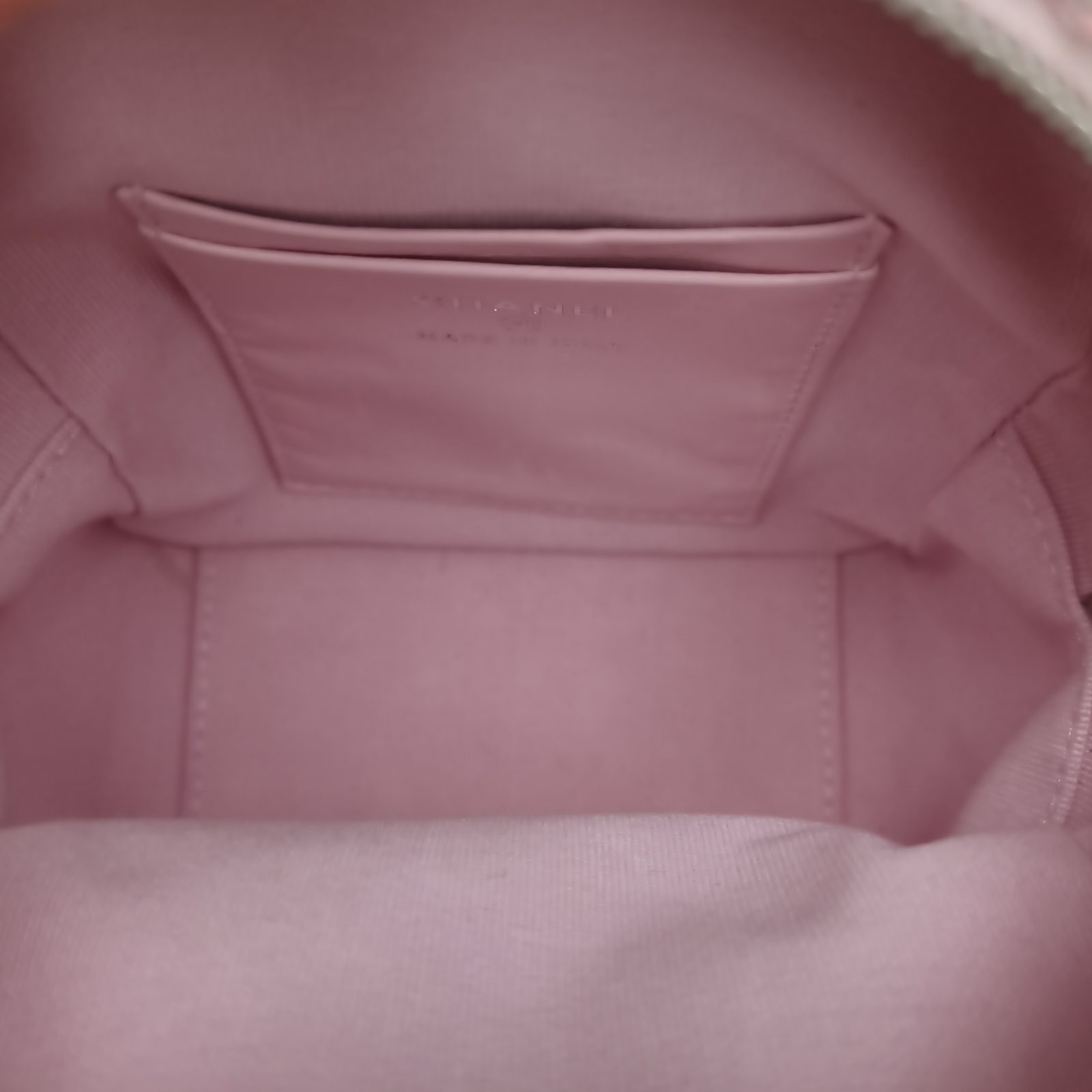 CHANEL Shoulder backpack with front hand pocket 13cm Tweed