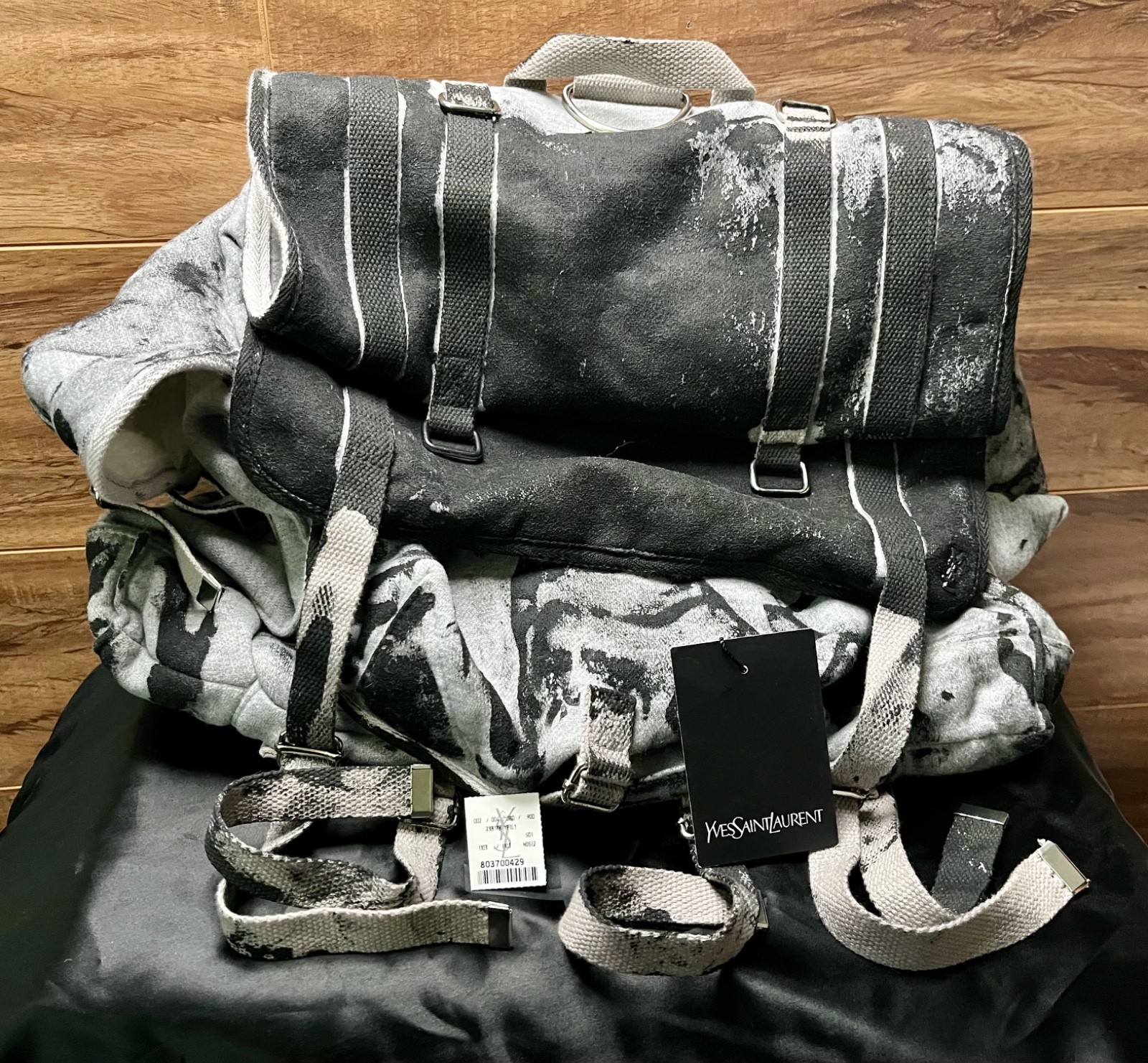YSL – Yves Saint Laurent – Backpack – Jersey – Black – Cotton – Excellent
