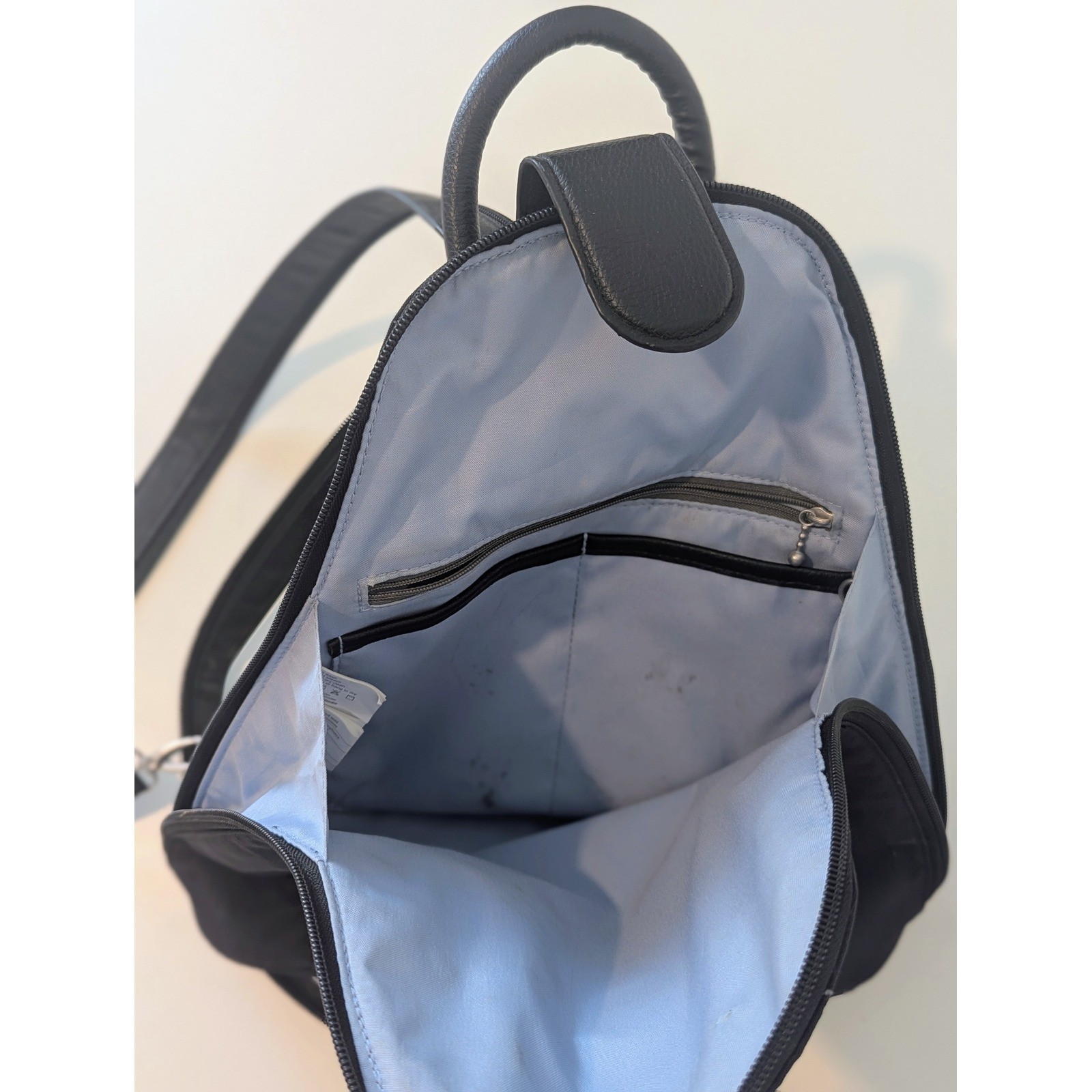 Baggallini Convertible Backpack Sling Bag Black Nylon Teardrop Travel Purse