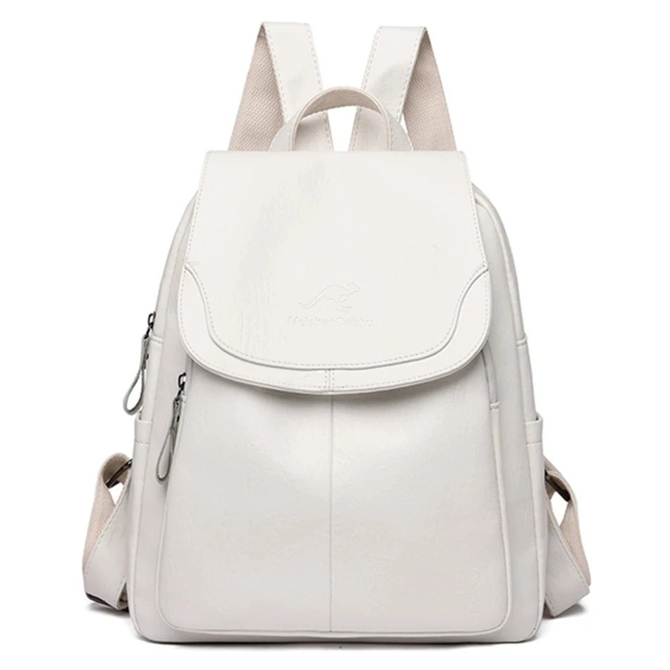 Soft Leather Backpack Women Vintage Shoulder Bag Ladies High Capacity