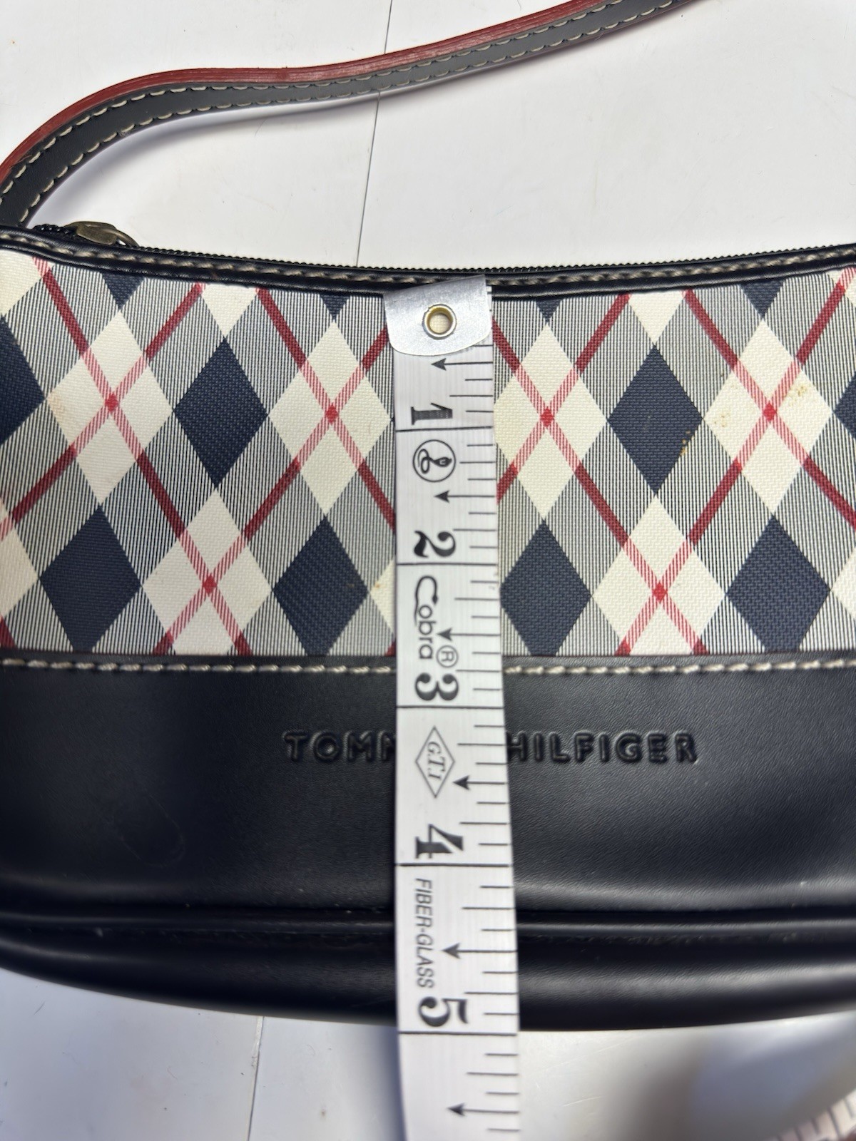 Y2K Tommy Hilfiger Plaid Baguette Shoulder Bag Mini Preppy Tartan Purse