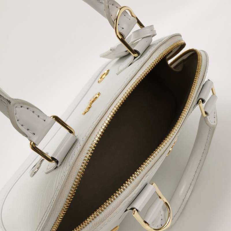 Louis Vuitton Alma BB Mini White Epi Leather Daily Handheld Bag Duty Paid