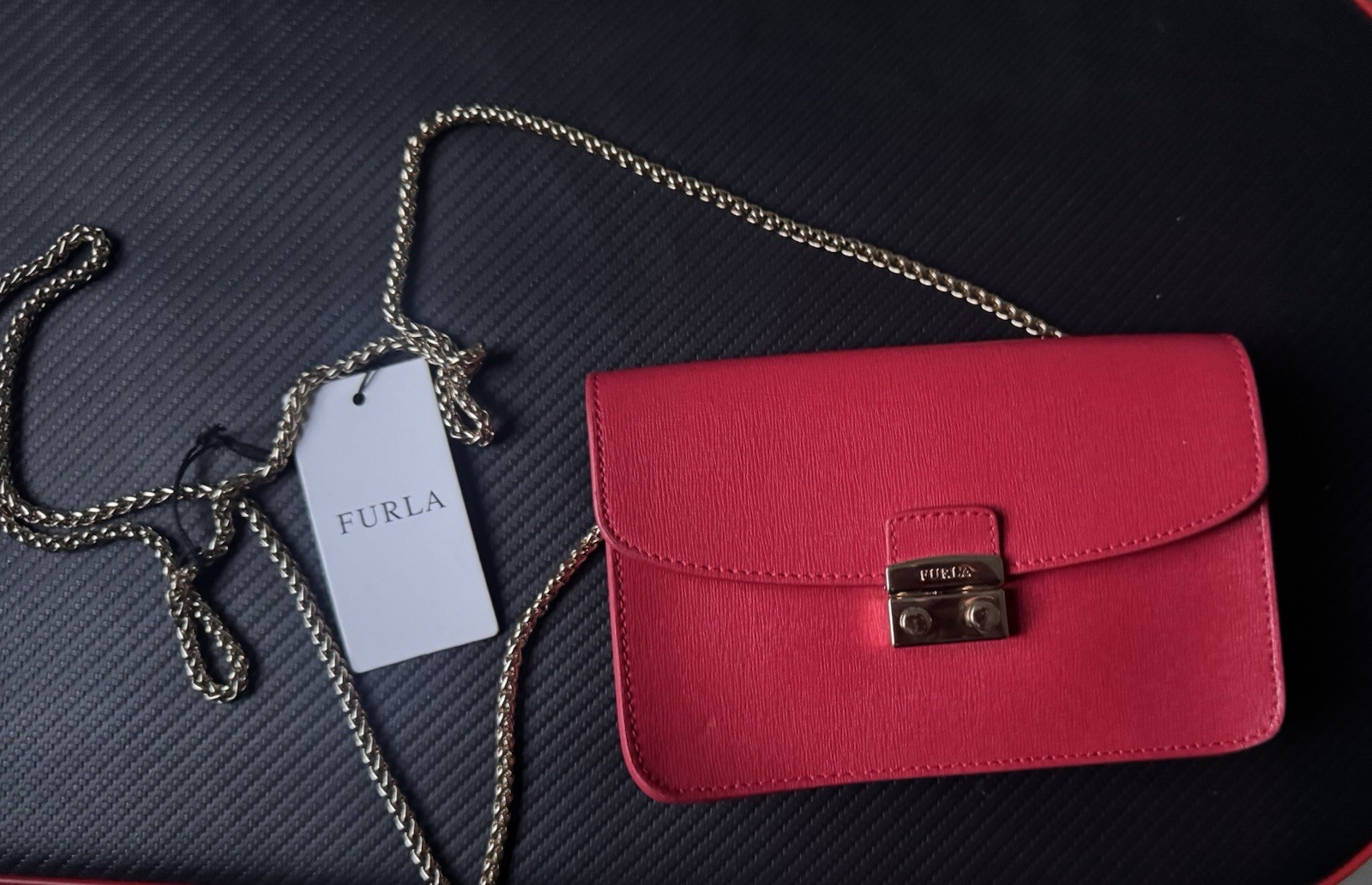 Red Furla Metropolis Mini Crossbody