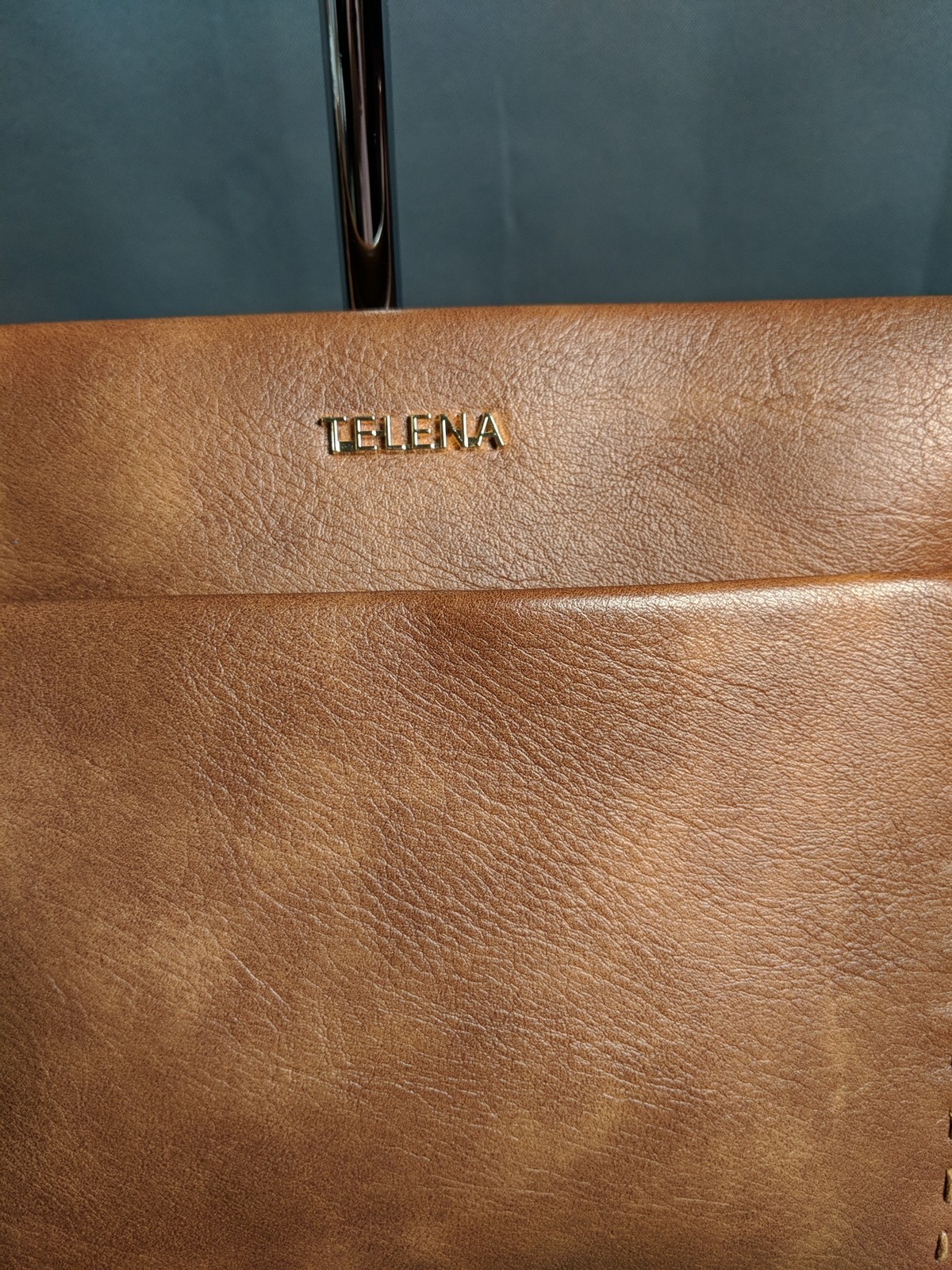 TELENA BROWN BLACK VEGAN LEATHER CROSSBODY SHOULDER BAG ZIP TOP HANDBAG