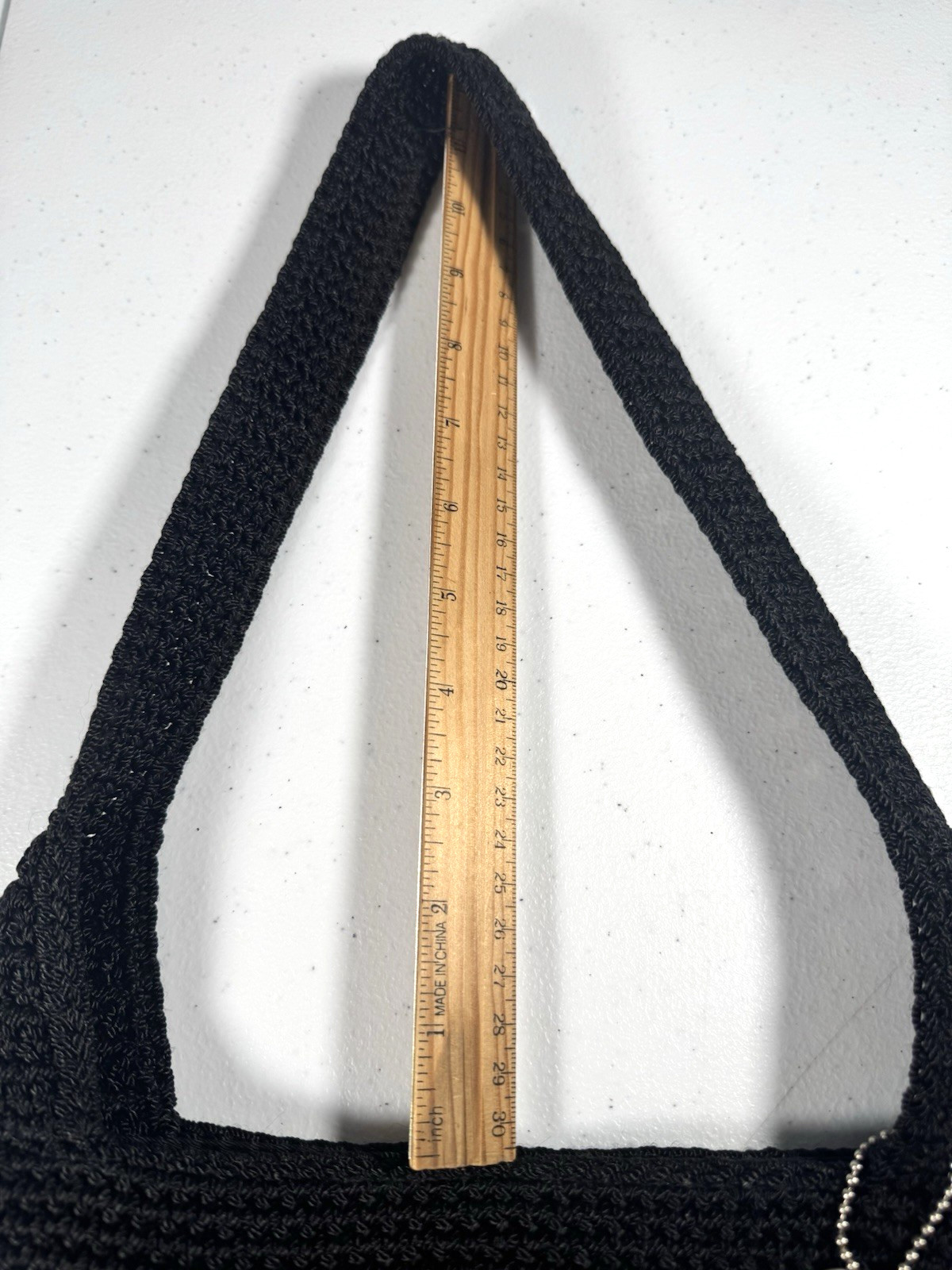 The Sak Crochet Macrame Boho Shoulder Bag Purse Black Red Ivory