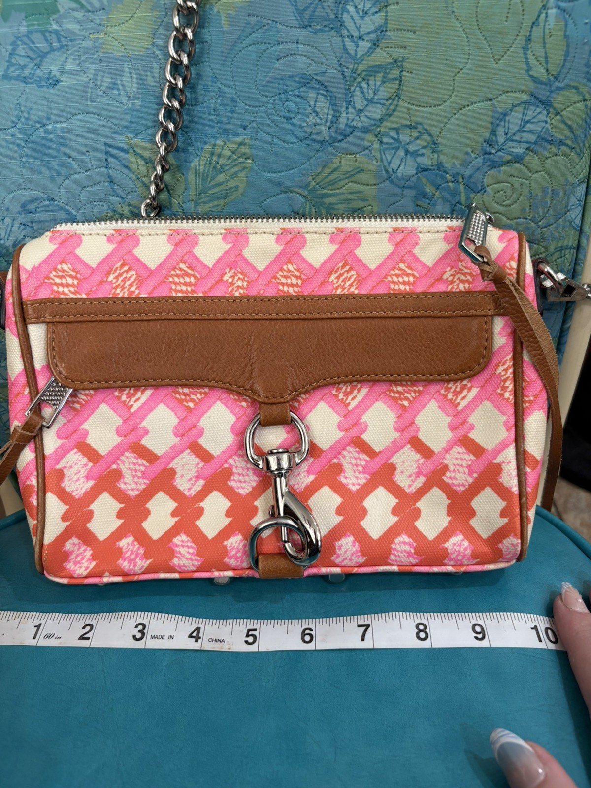 Rebecca Minkoff “MINI MAC” PINK, ORANGE + BROWN LEATHER Crossbody Bag – GOOD