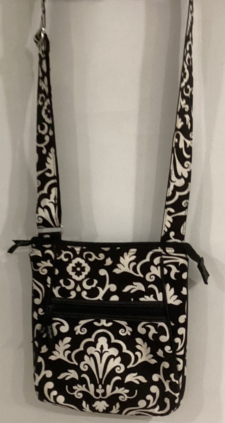Thirty One Parisian Pop Black White Crossbody Shoulder Bag Zipper Organizer