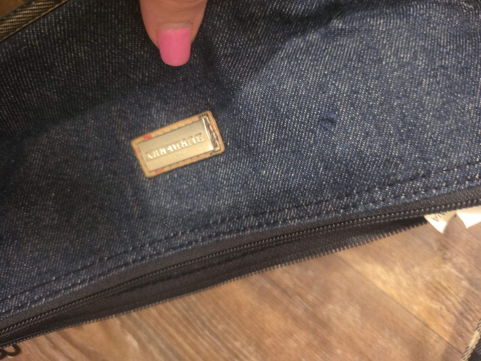 Small Denim And Plaid Purse