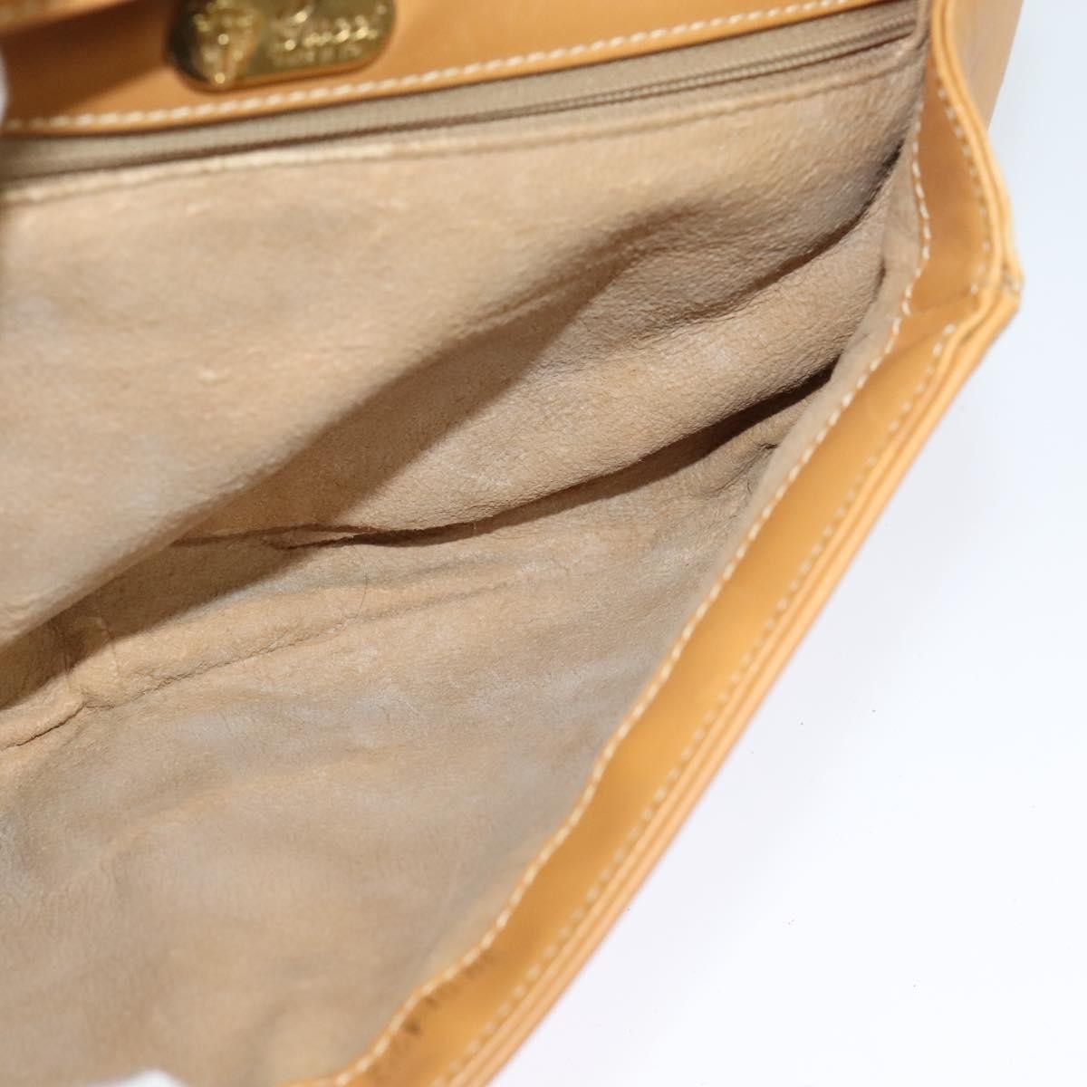 GUCCI Micro GG Supreme Web Sherry Line Shoulder Bag PVC Beige Gold Auth 123106