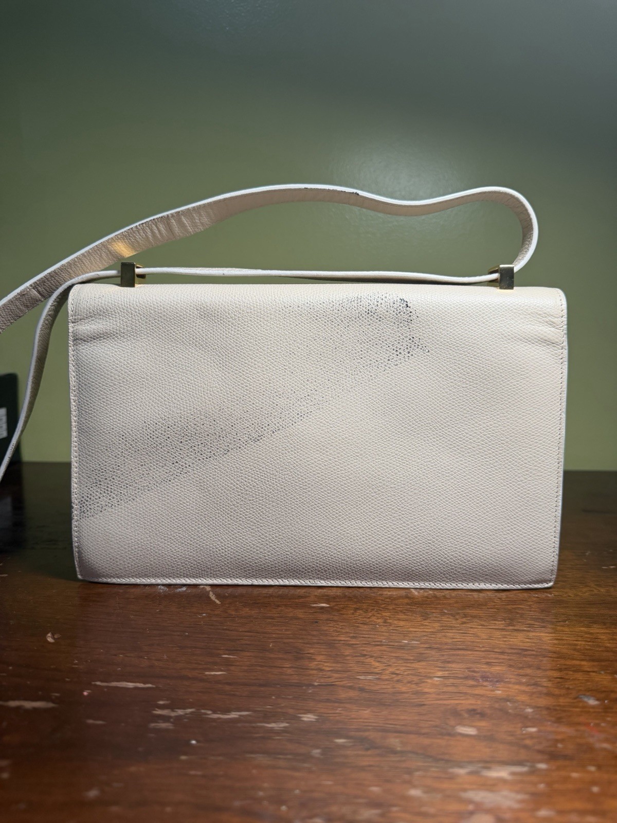 Vintage Cathy Lee Collection, Cross Body Also Clutch With Gold Accents