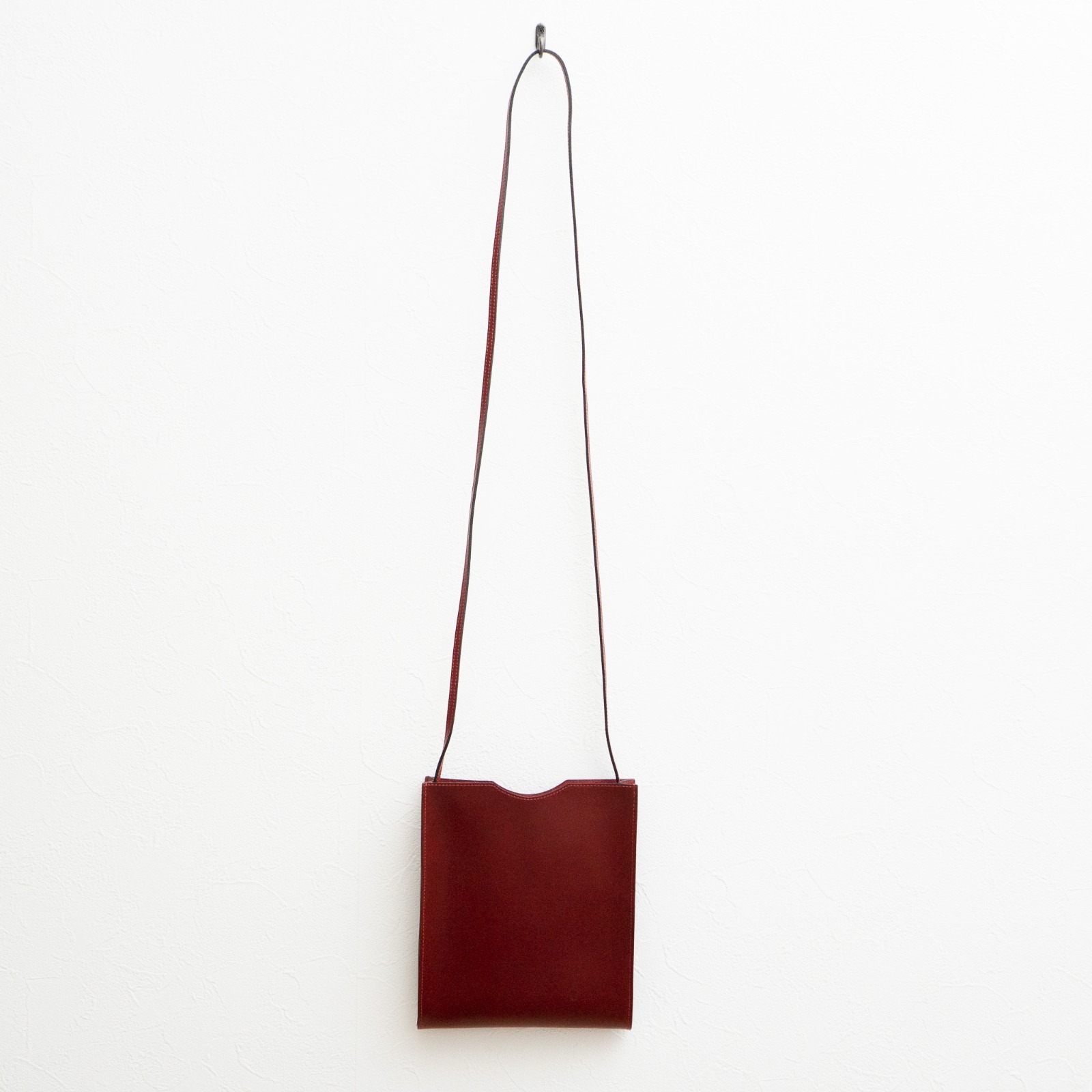 HERMES Onimaitou Pochette Shoulder Bag Box Calf Leather Bordeaux Vintage