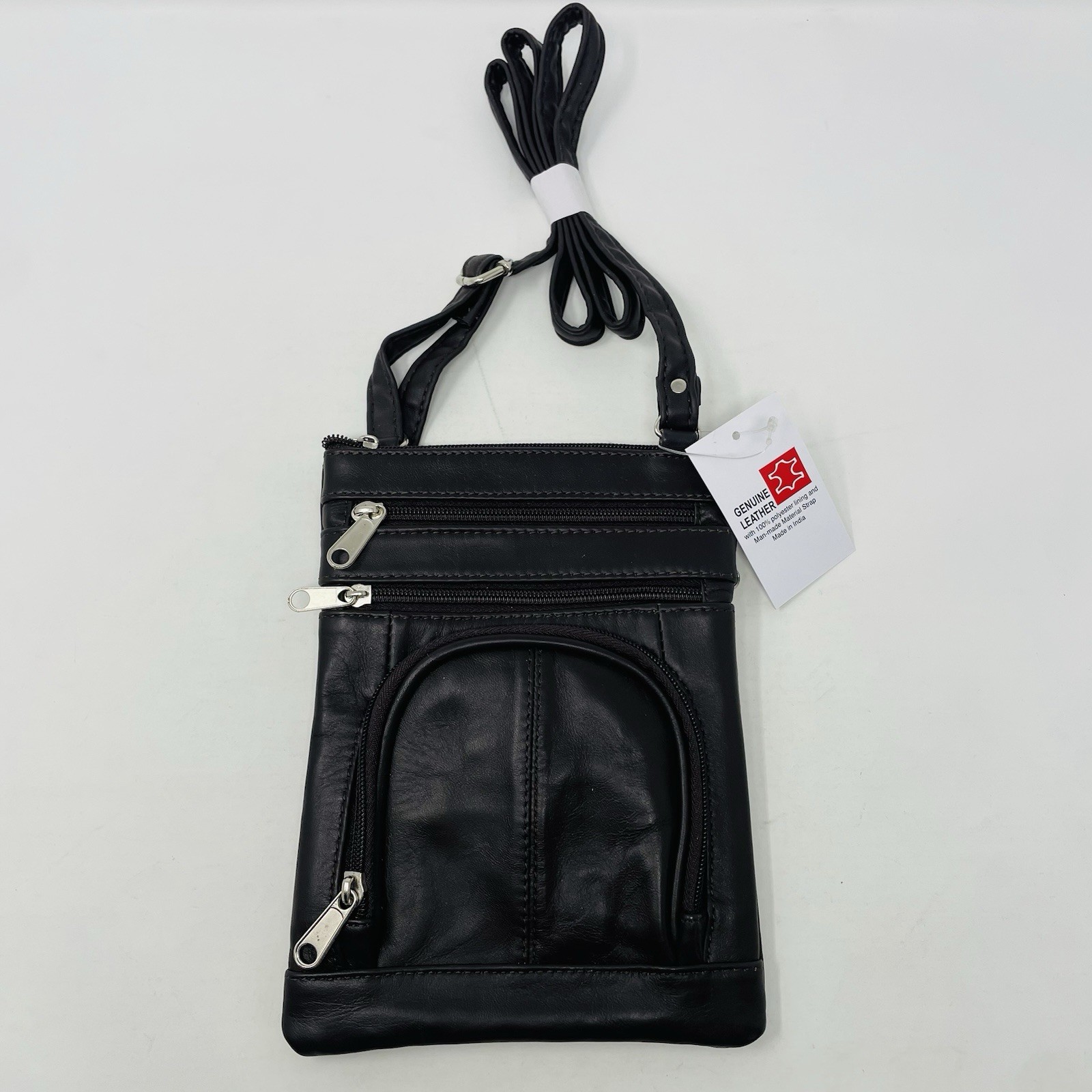 Genuine Leather Small Travel Crossbody Purse Bag in Dark Brown 6″ W x 8.5″ H